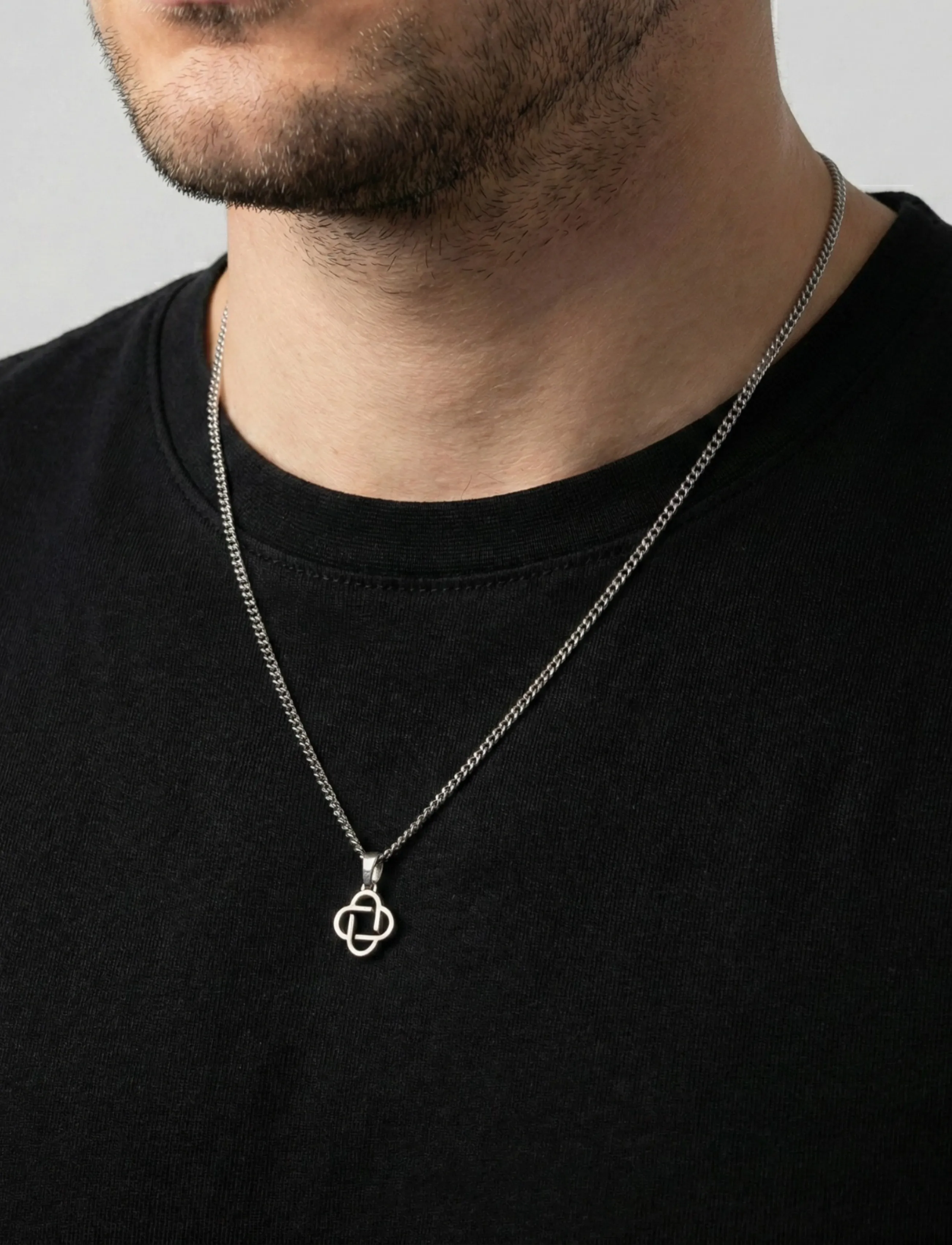 Steel & Barnett Clover Necklace, Mænd, Kløver Halskæde, Sølv, Str: ONE SIZE 60 - 70 cm