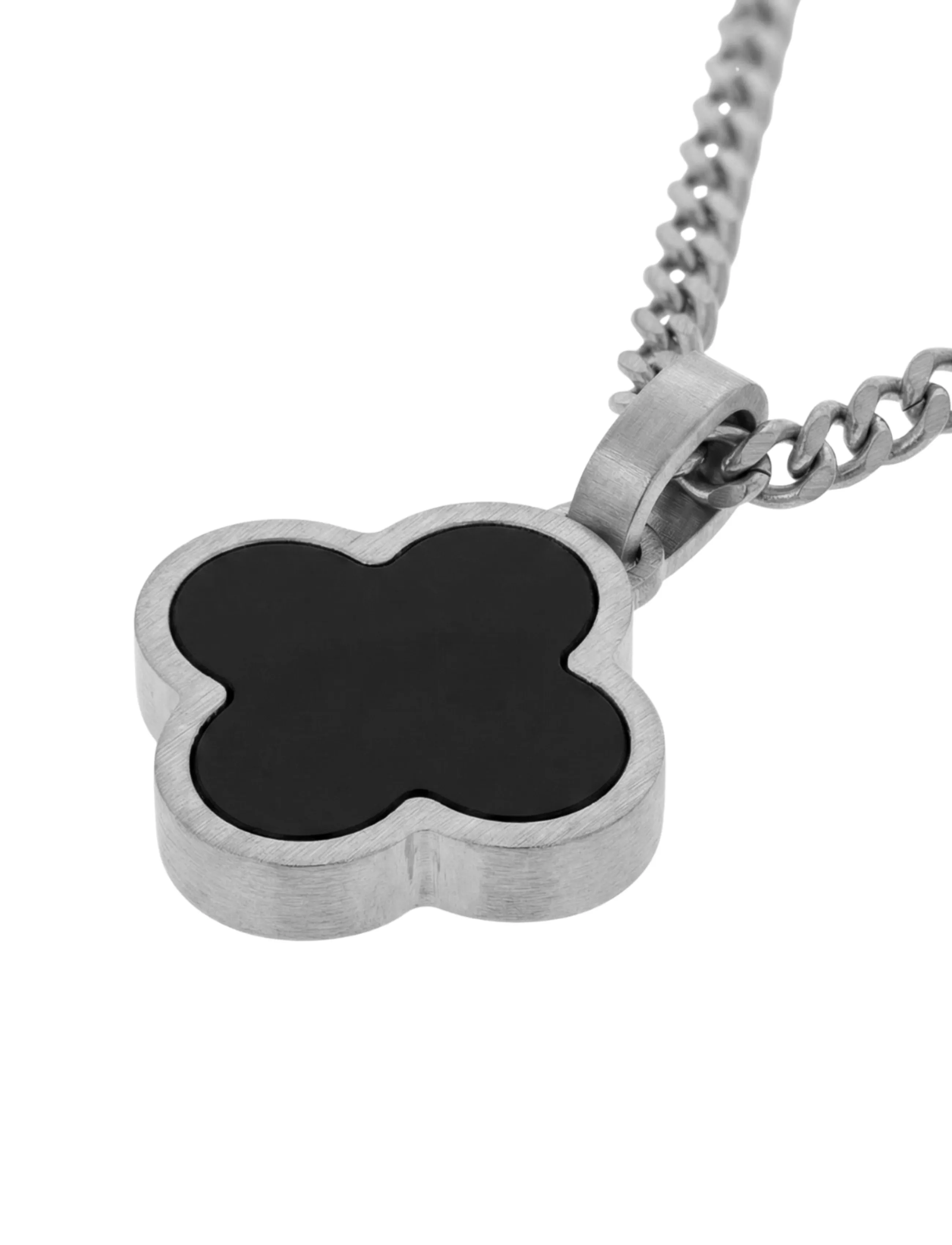 Steel & Barnett - Clover Necklace - necklaces - silver black - 3