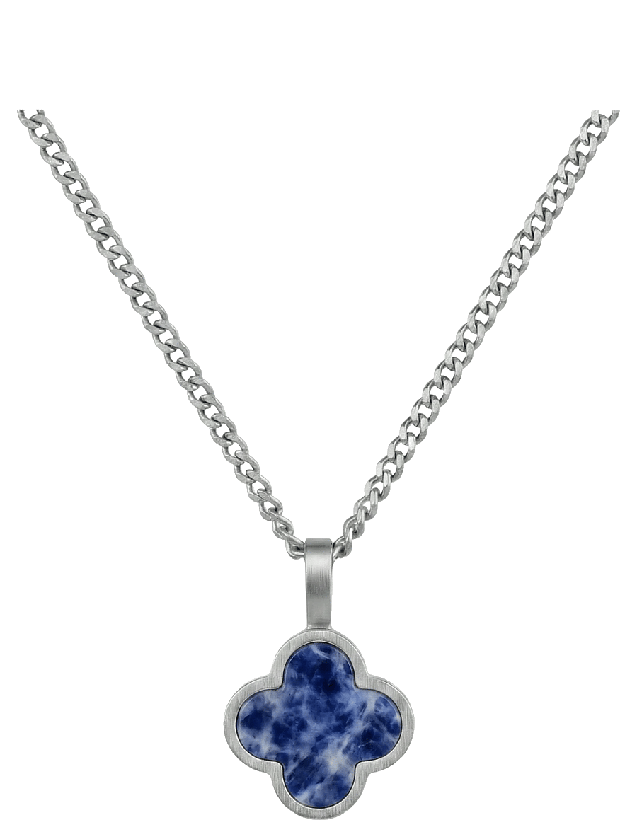 Steel & Barnett - Clover Necklace - halsband - silver blue - 1