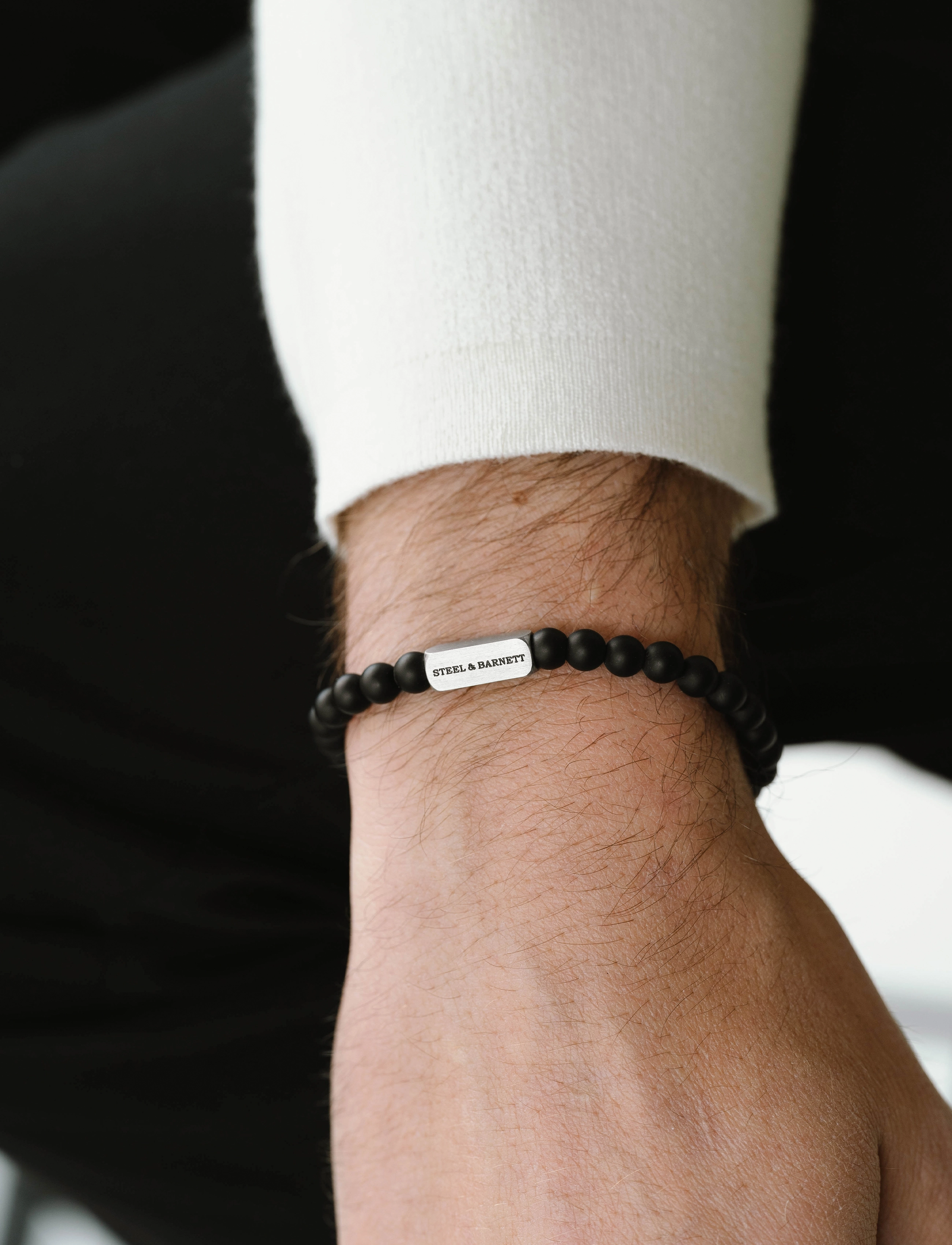 Steel & Barnett Natural Ned, S 18 - 19 cm, Jewellery, Schwarz Bracelets, Männerswear
