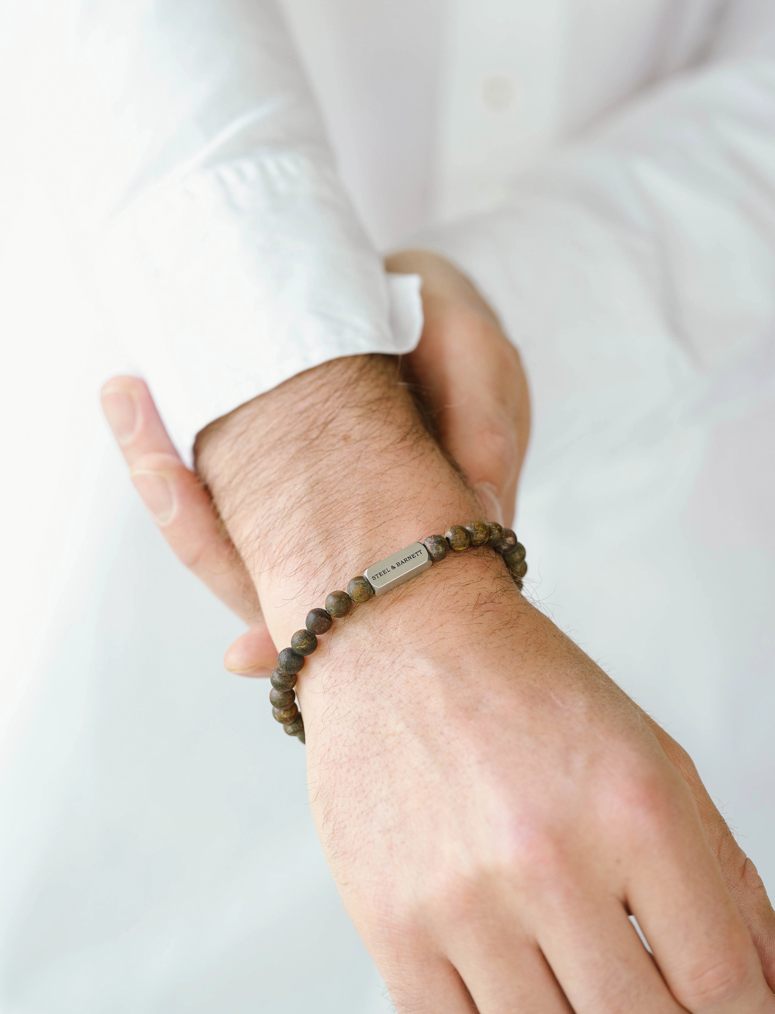 Steel & Barnett Natural Ned, L 22 - 23 cm, Jewellery, Braun Bracelets, Männerswear