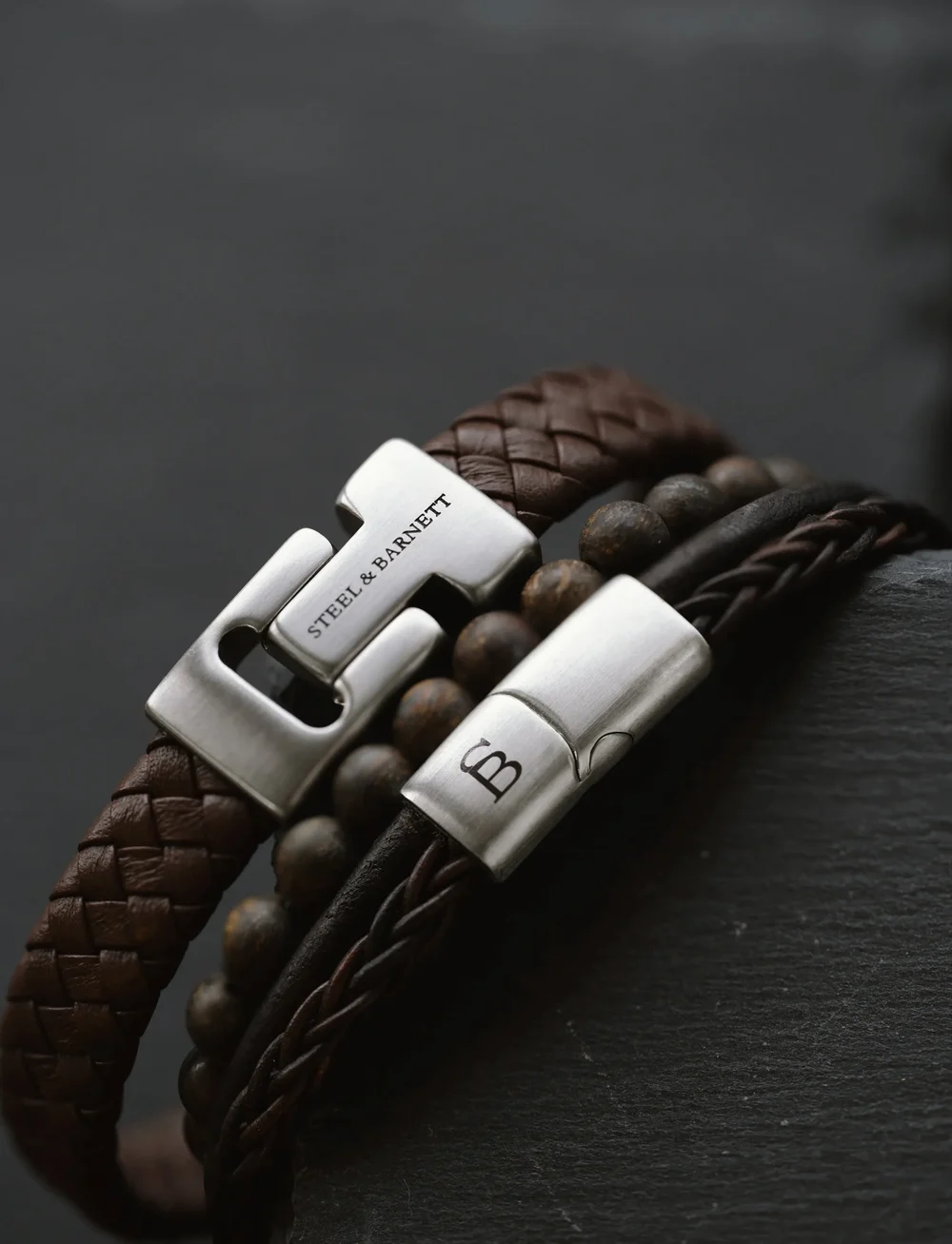Steel & Barnett - Gift Series - Triple - armband - brown - 3