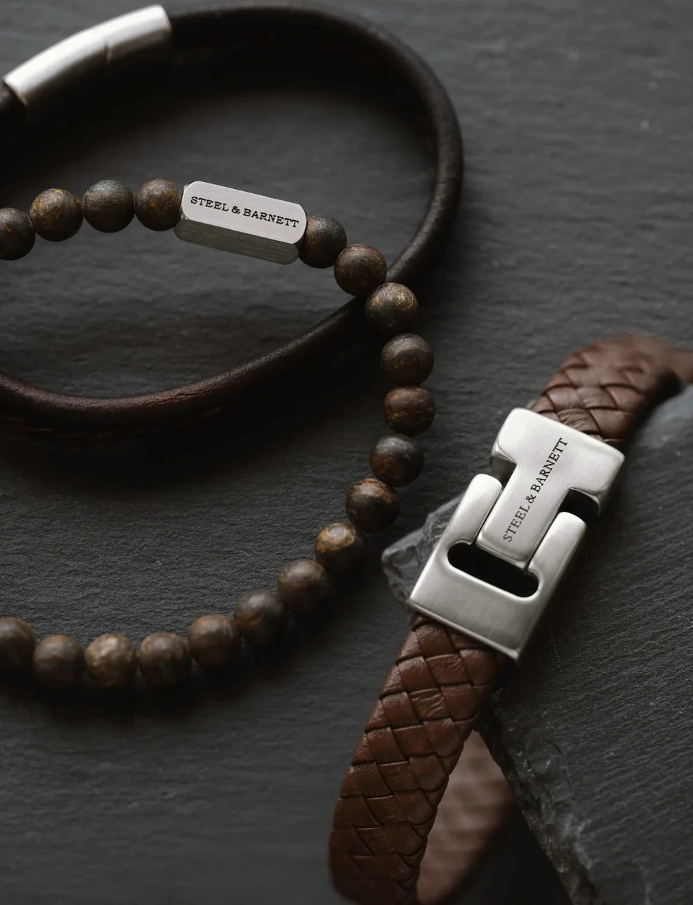 Steel & Barnett - Gift Series - Triple - armband - brown - 4