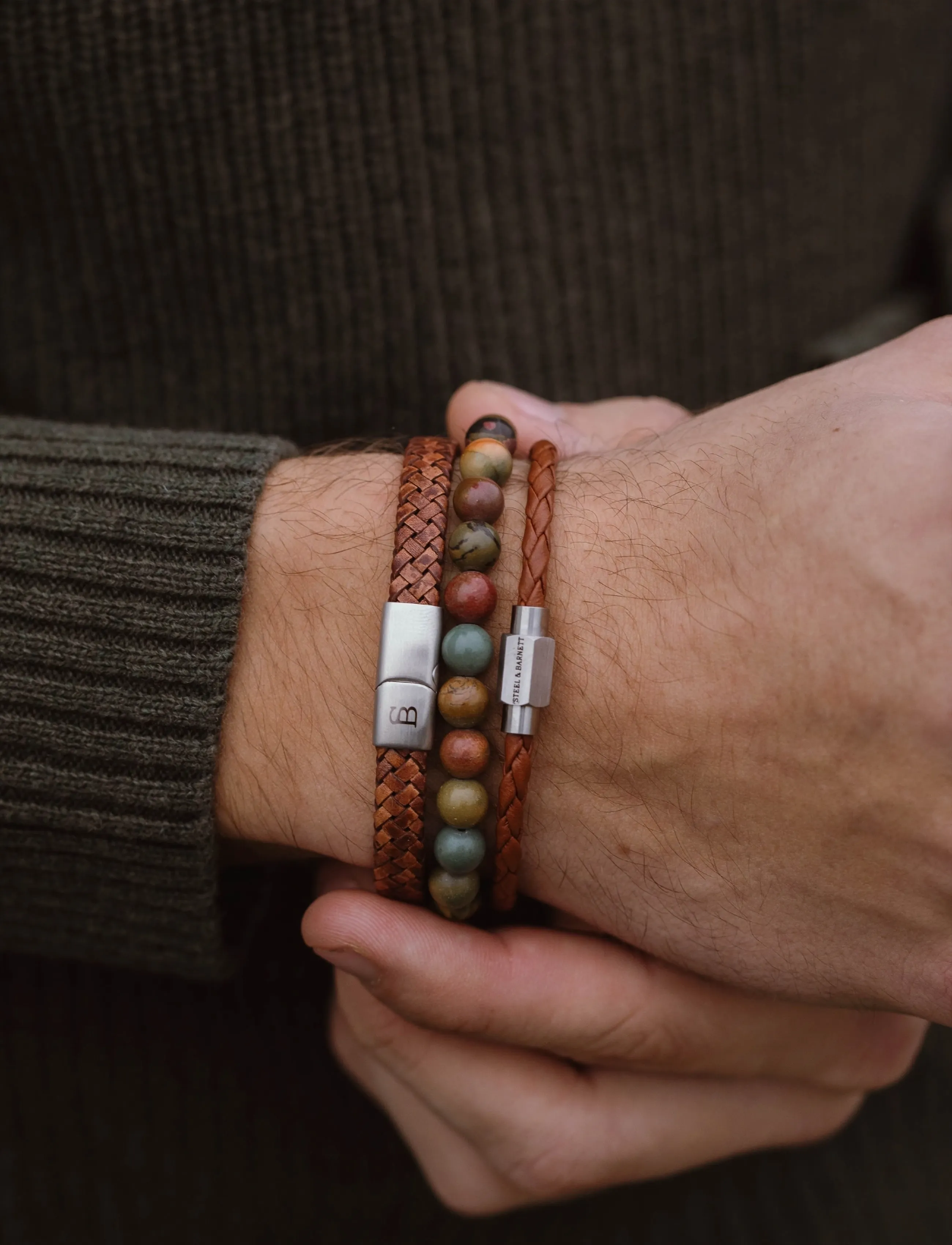 Steel & Barnett Gift Series - Bestseller, L 22 - 23 cm, Brown, Smykker > Armbånd, Herre