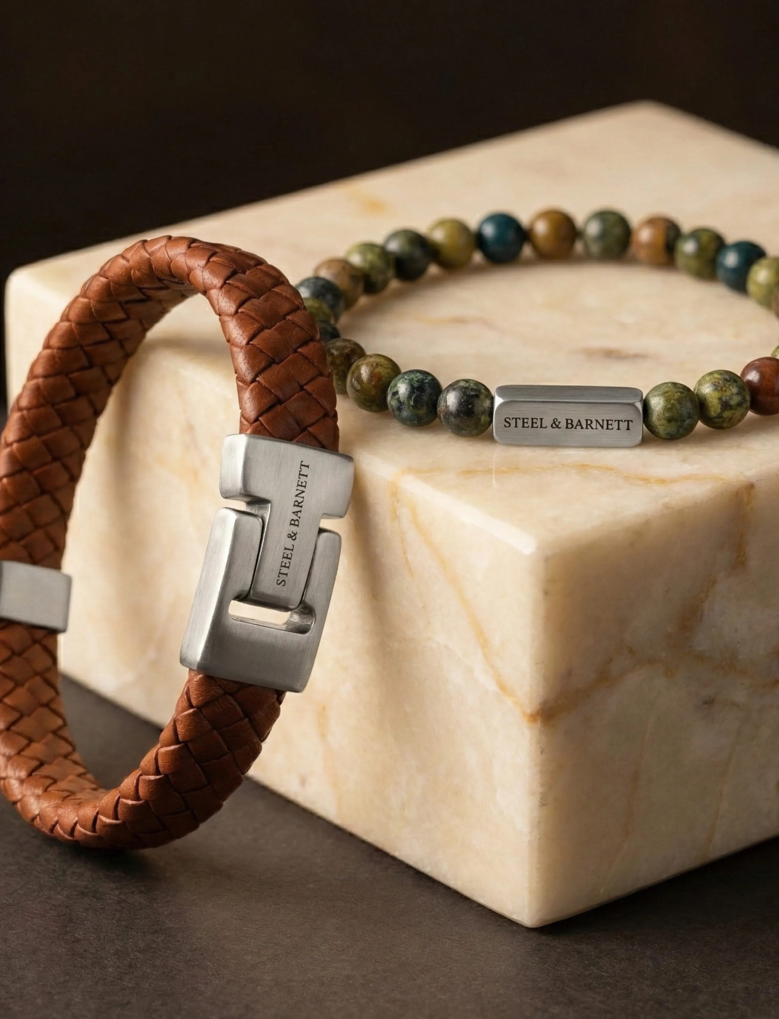 Steel & Barnett - Gift Series - Double - armbänder - cognac - 3