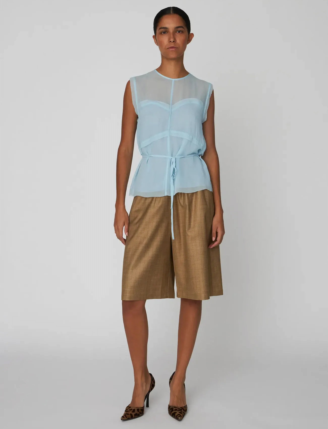 Stella Nova Delicate Crepe Chiffon Top - Blue - 34