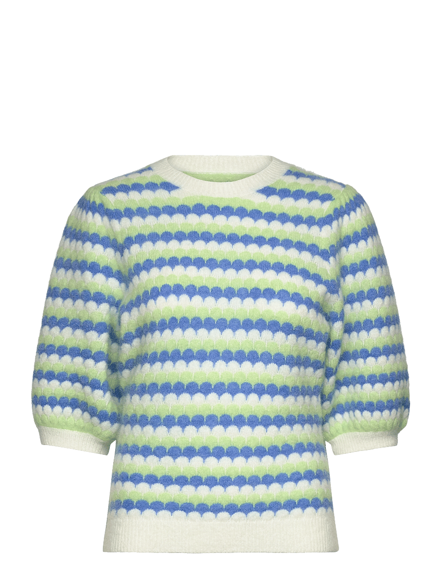 Stella Nova - Knitted wave stripe short sleeved s - blue green stripes - 0
