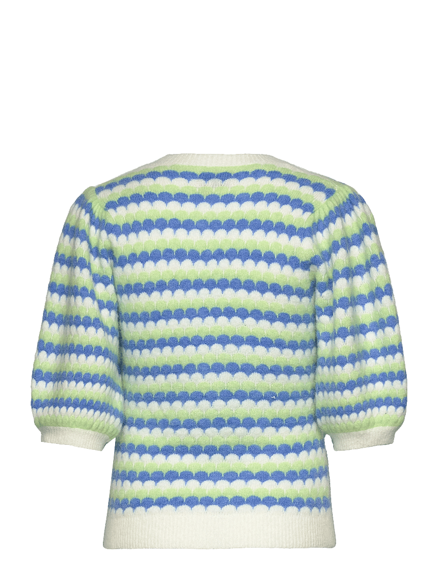 Stella Nova - Knitted wave stripe short sleeved s - blue green stripes - 1