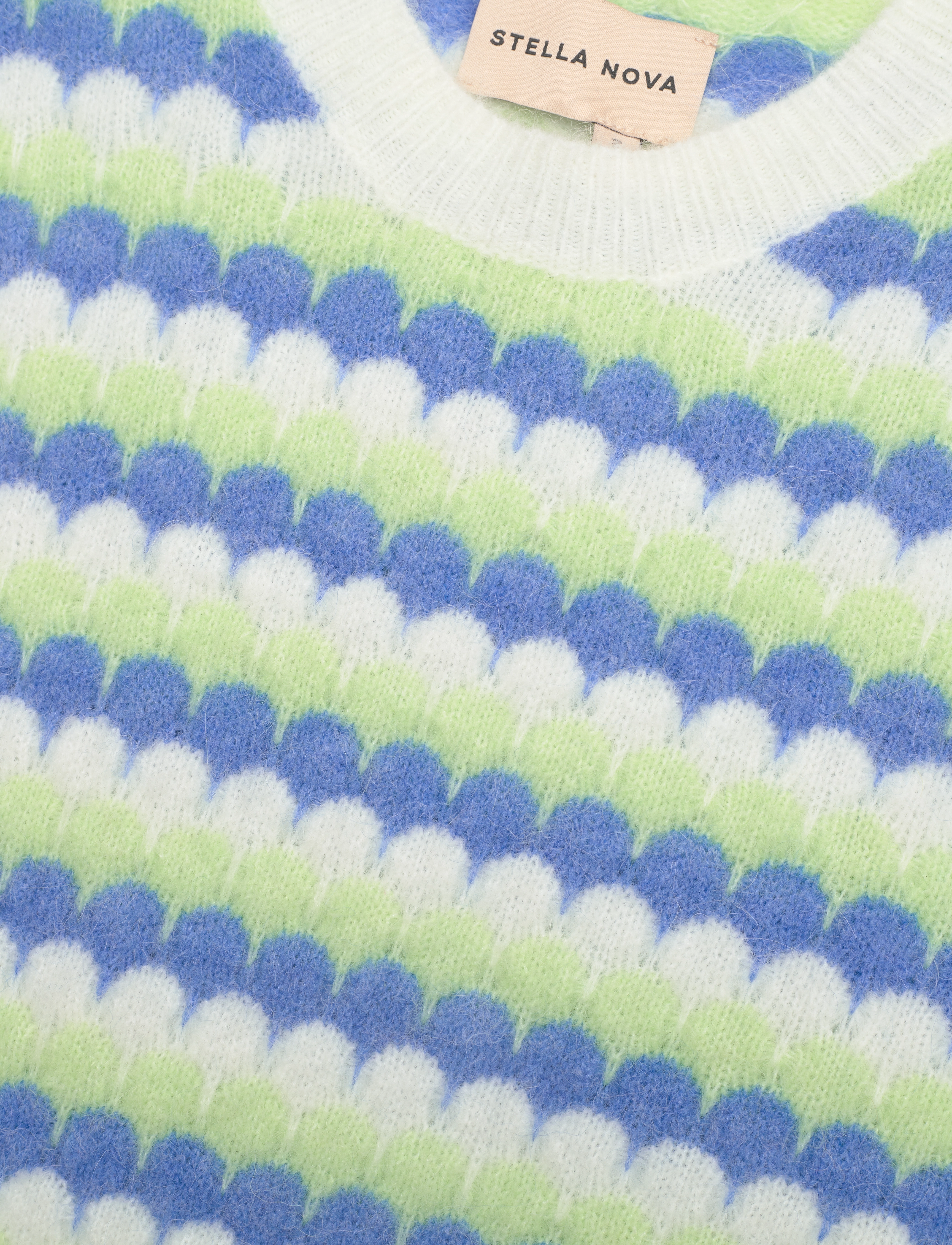 Stella Nova - Knitted wave stripe short sleeved s - blue green stripes - 2