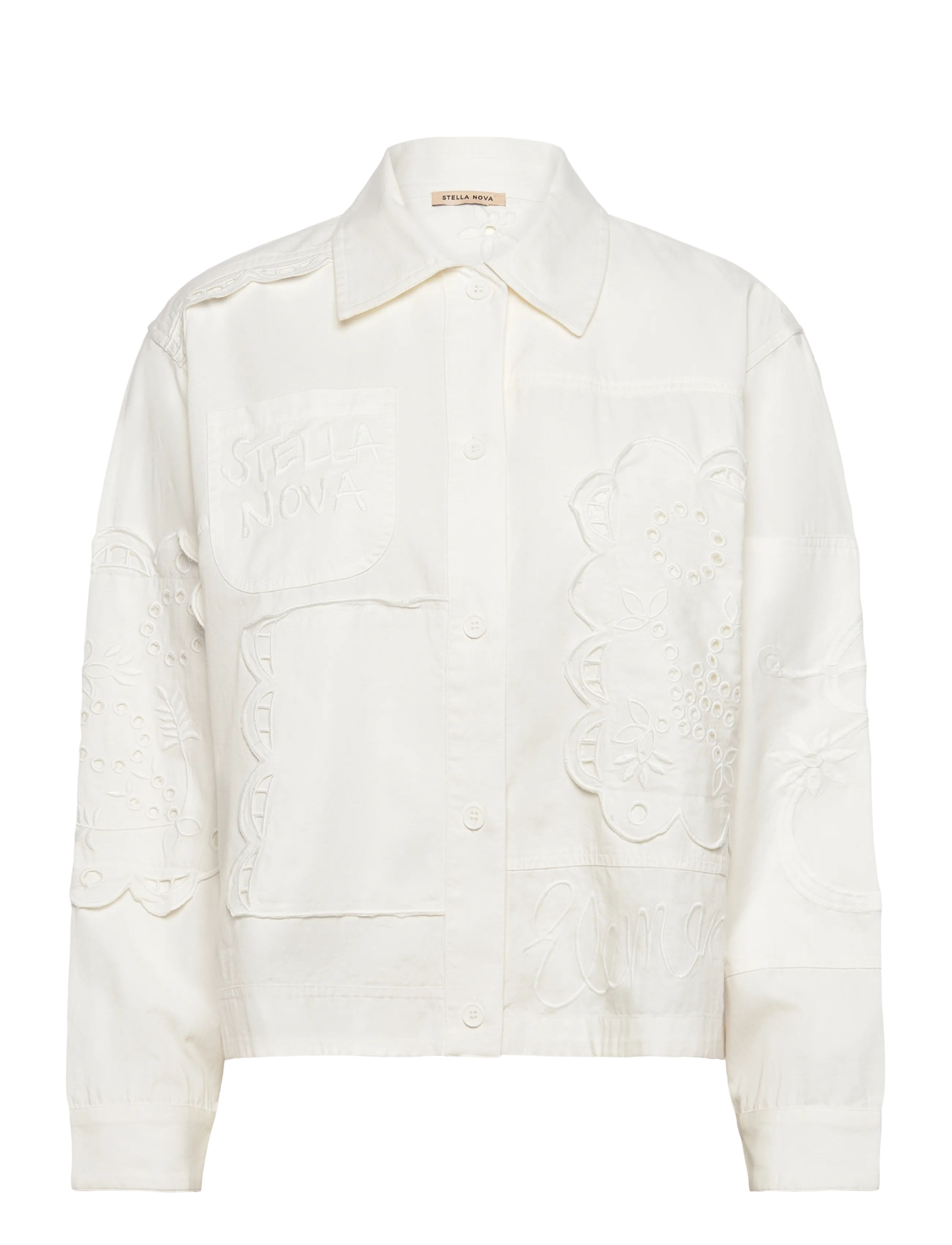 STELLA NOVA Elements Bestickt Baumwolle Shirt Weiß - 34 - Damen