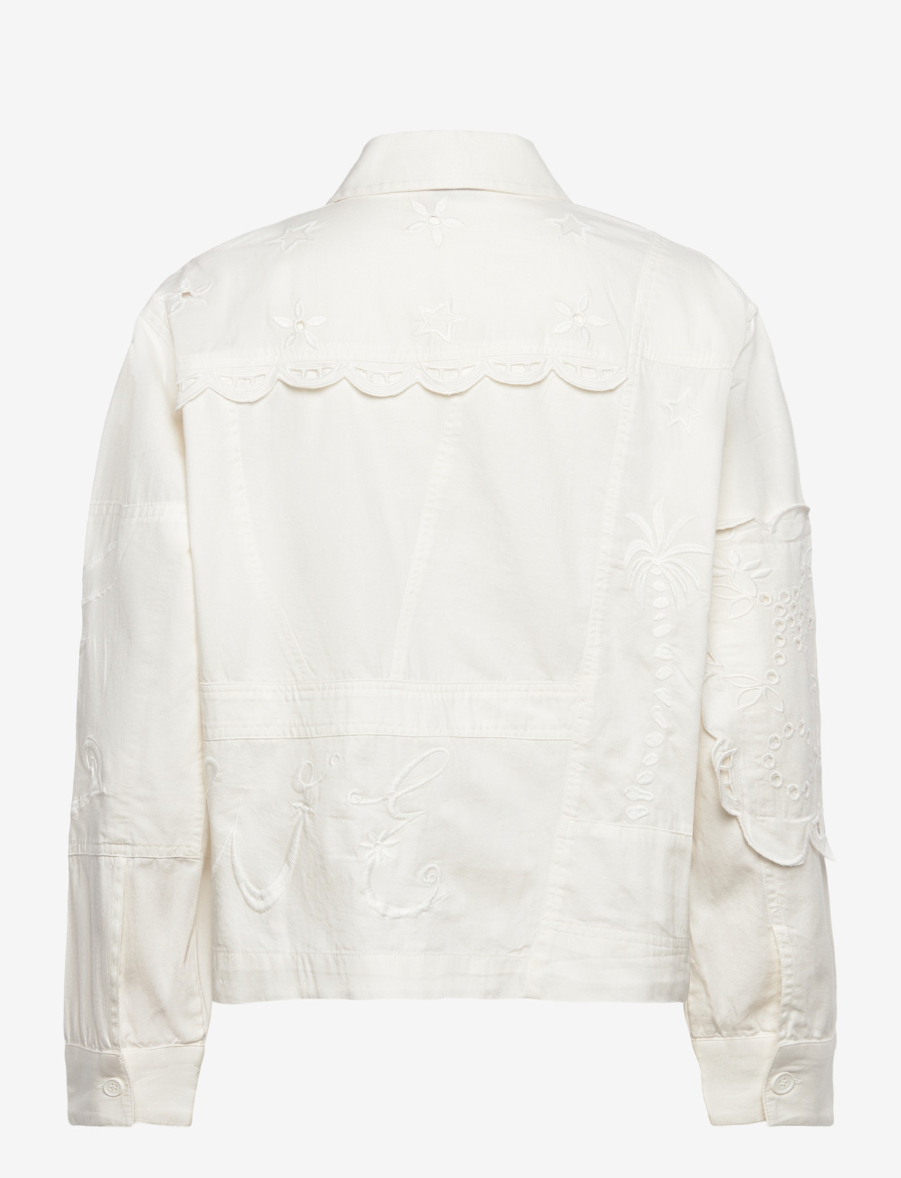 Stella Nova - Elements Embroidered Cotton Shirt - langærmede skjorter - white - 2