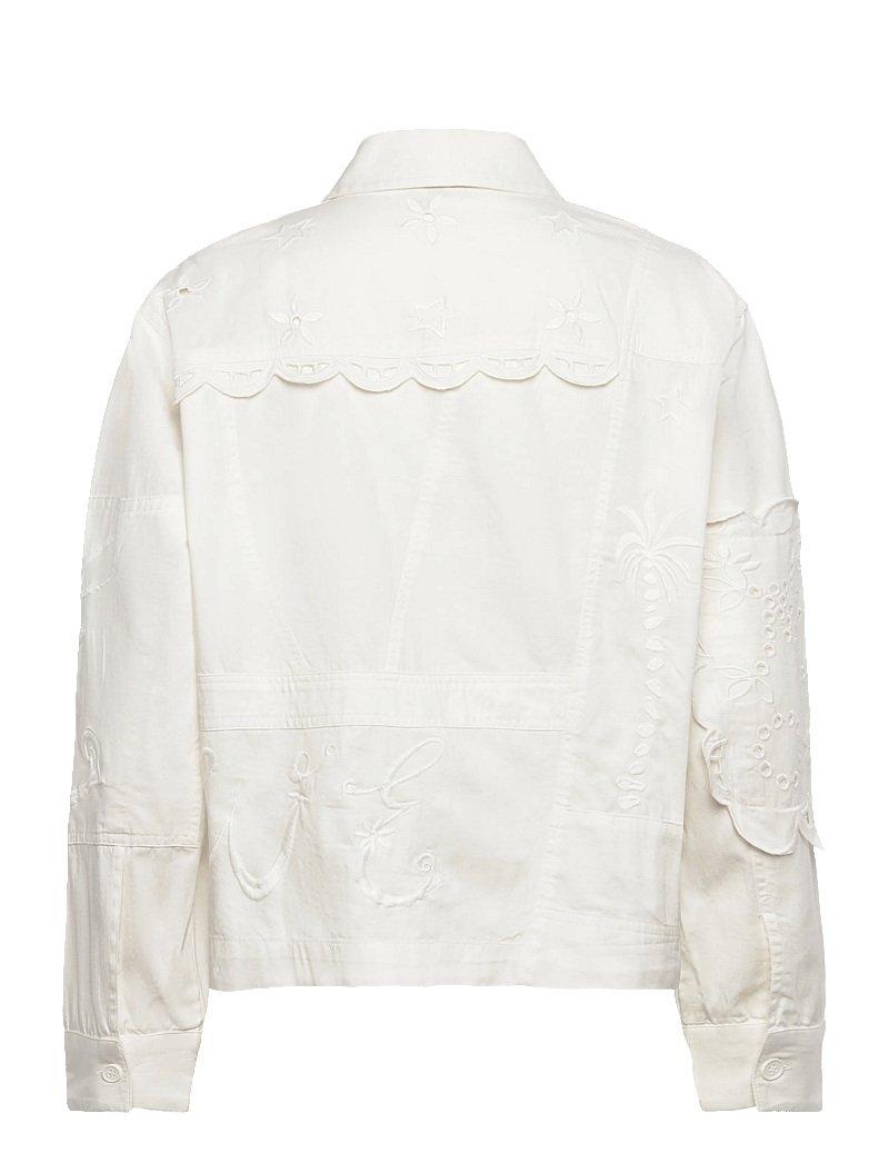 Stella Nova - Elements Embroidered Cotton Shirt - långärmade skjortor - white - 2
