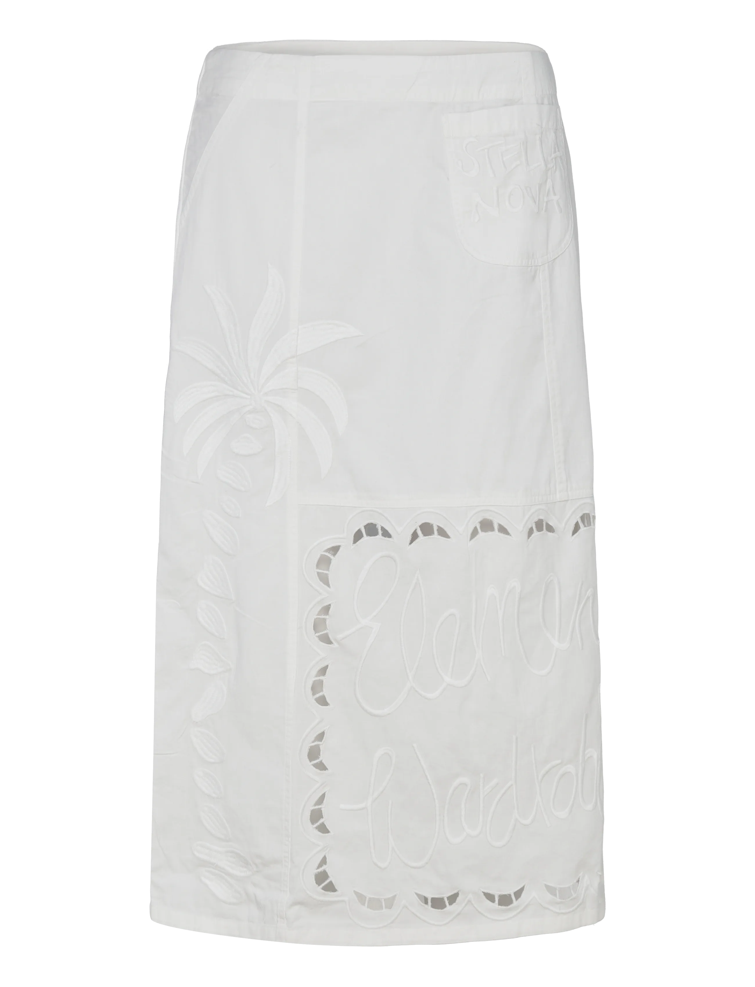 Stella Nova Elements Embroidered Cotton Skirt - Stella Nova - WHITE / white