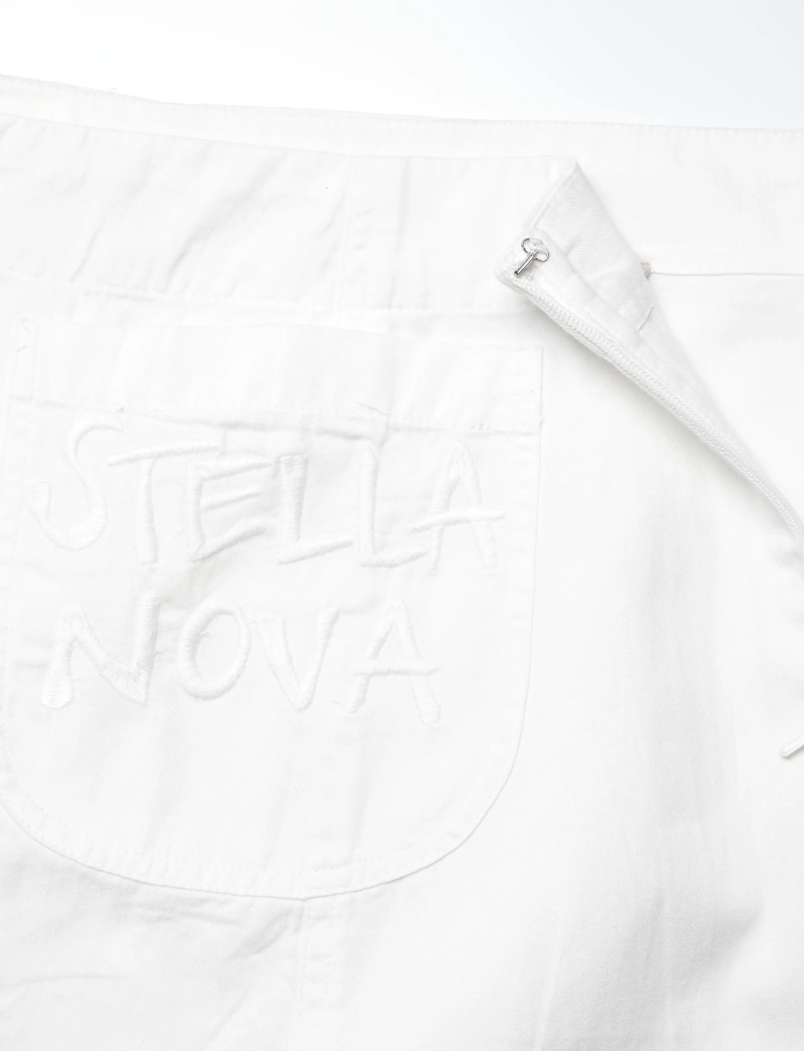 Stella Nova - Elements Embroidered Cotton Skirt - midi nederdele - white - 4