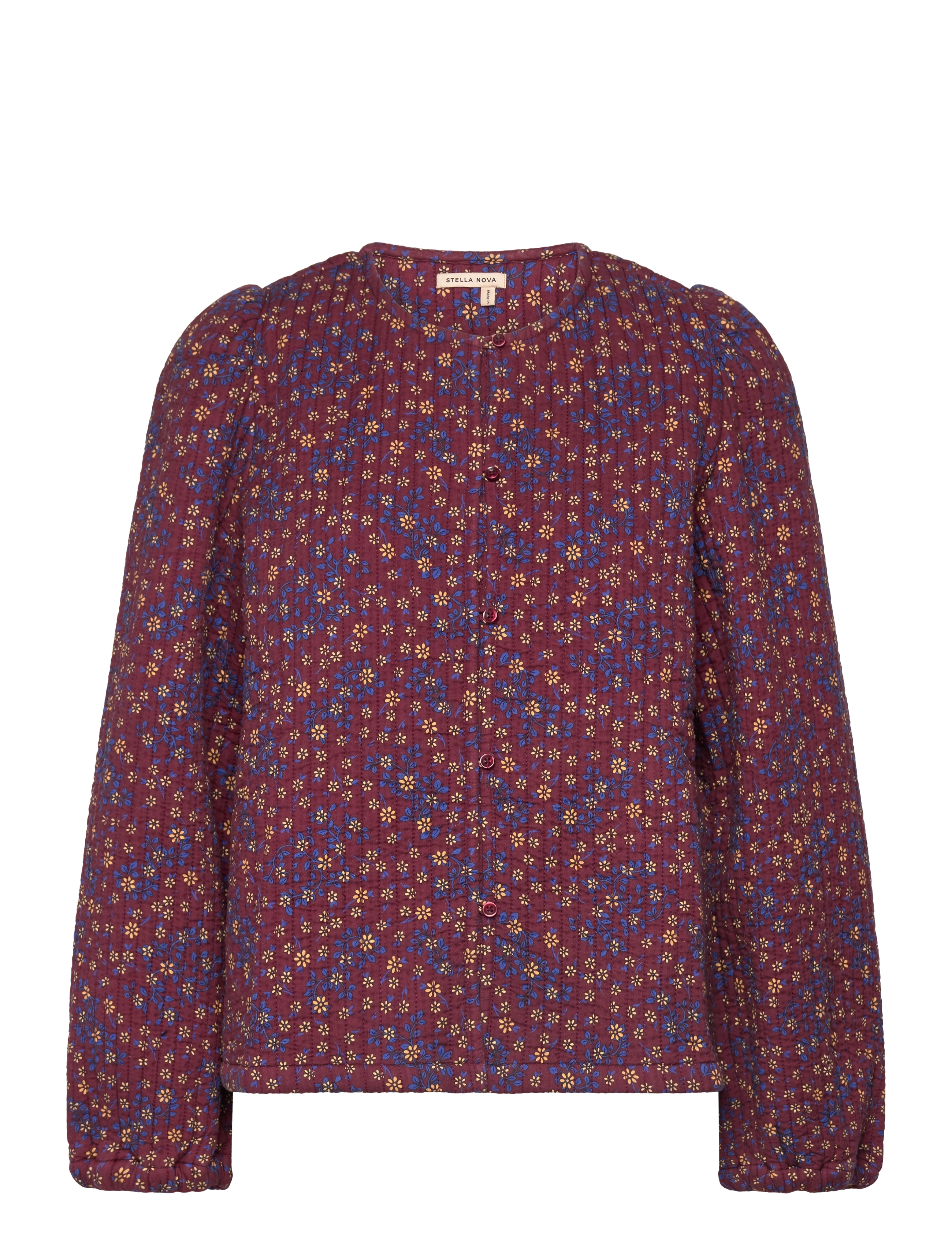 STELLA NOVA Quilted Flowerprinted Jacke Burgundy - 36 - Damen