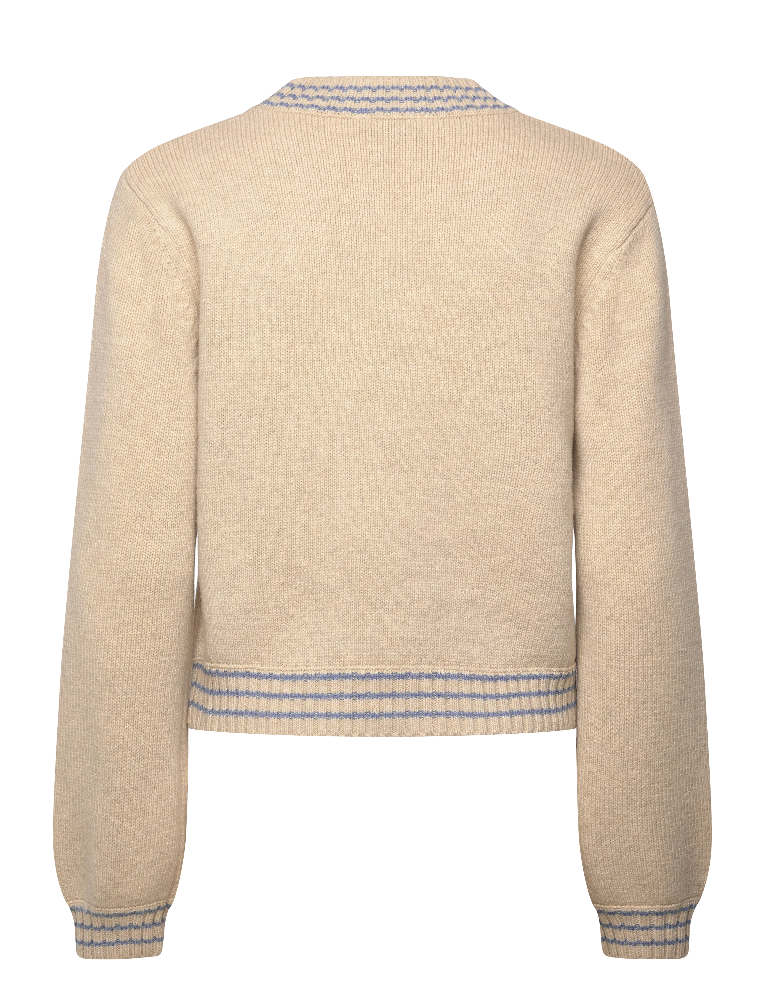 Stella Nova - Wool Sweater with Embroidered Apple - džemprid - soft powder - 1