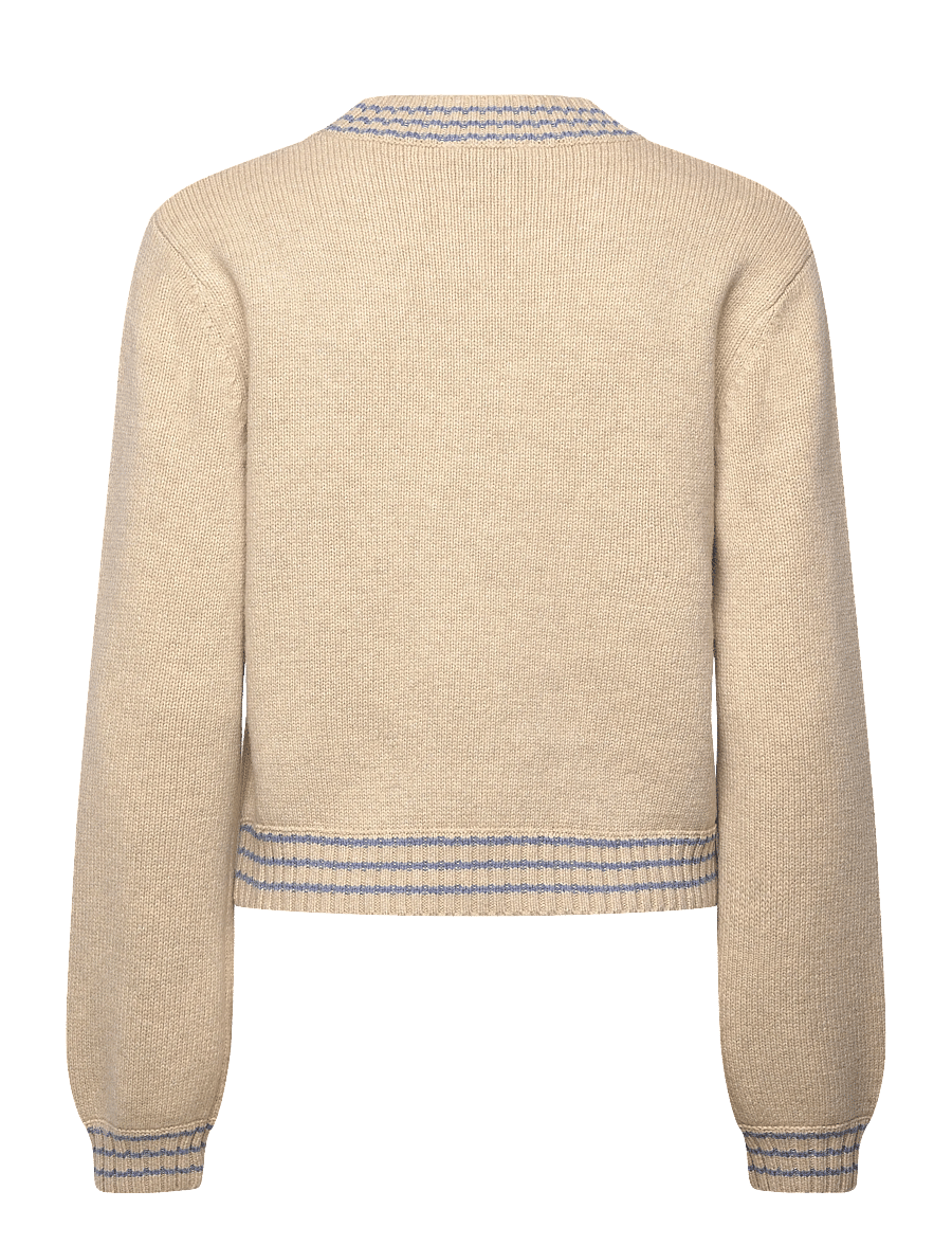 Stella Nova - Wool Sweater with Embroidered Apple - neulepuserot - soft powder - 1