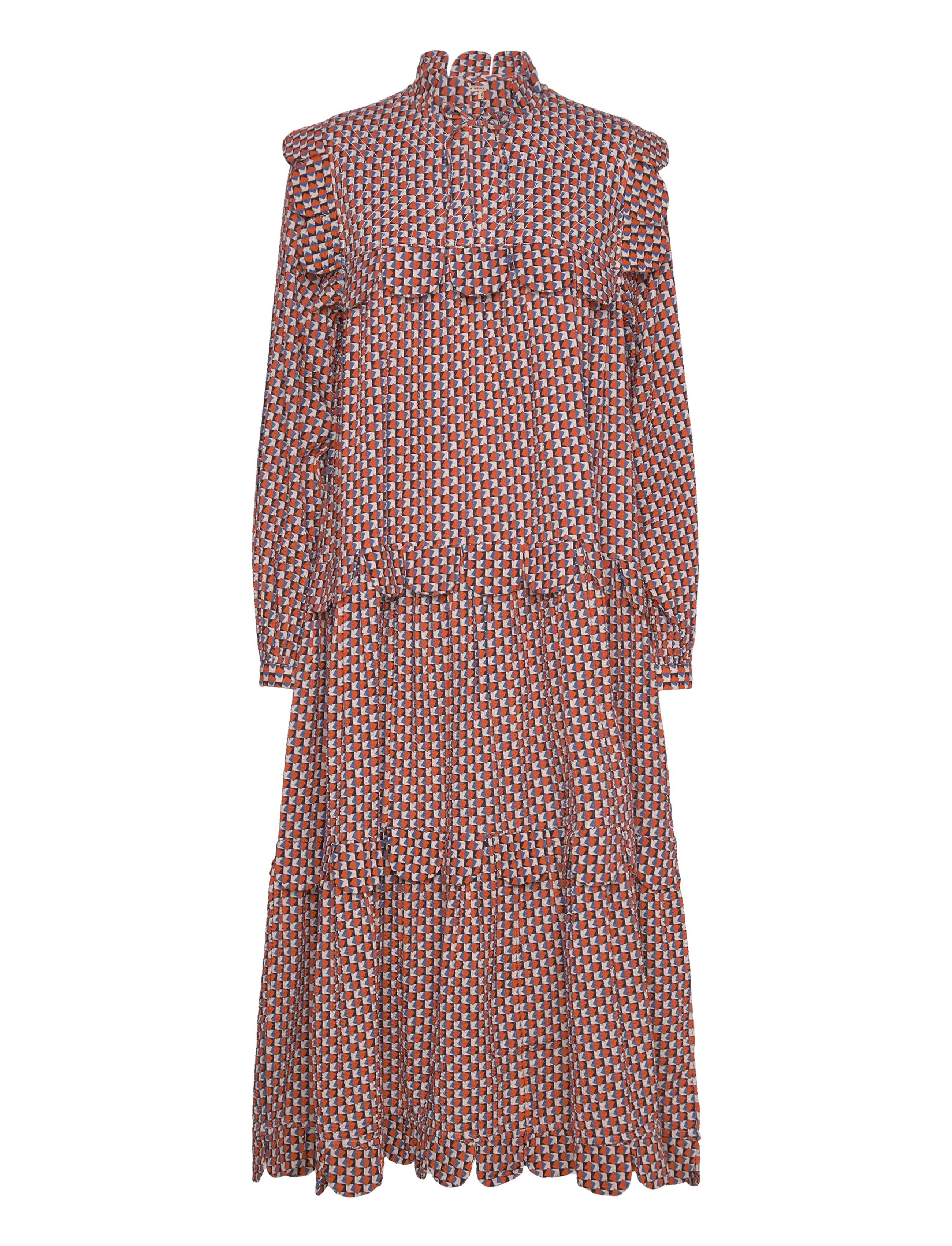 STELLA NOVA All Over Printed Midi Kleid Rot - 34 - Damen
