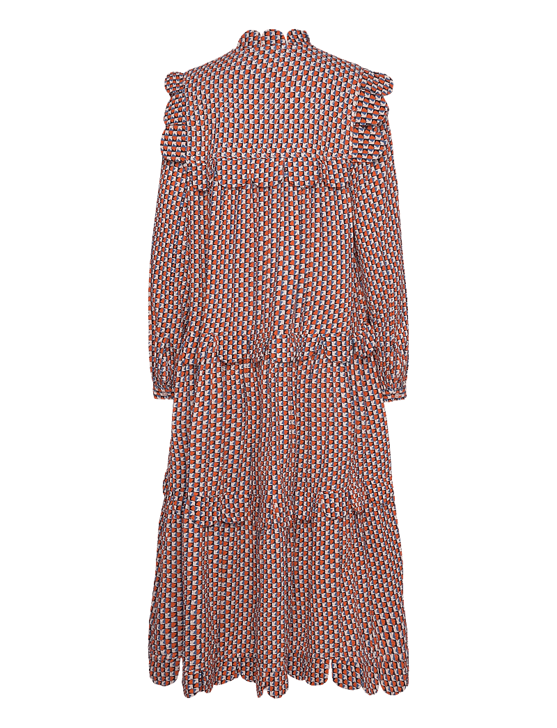 Stella Nova - All over printed midi dress - maxiklänningar - blue red - 1