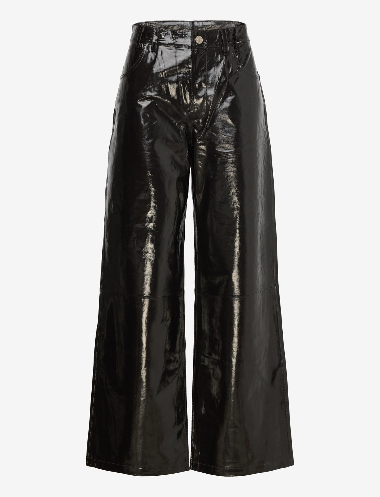 Stella Nova - Leather pants with jeans look - leather trousers - brown - 0