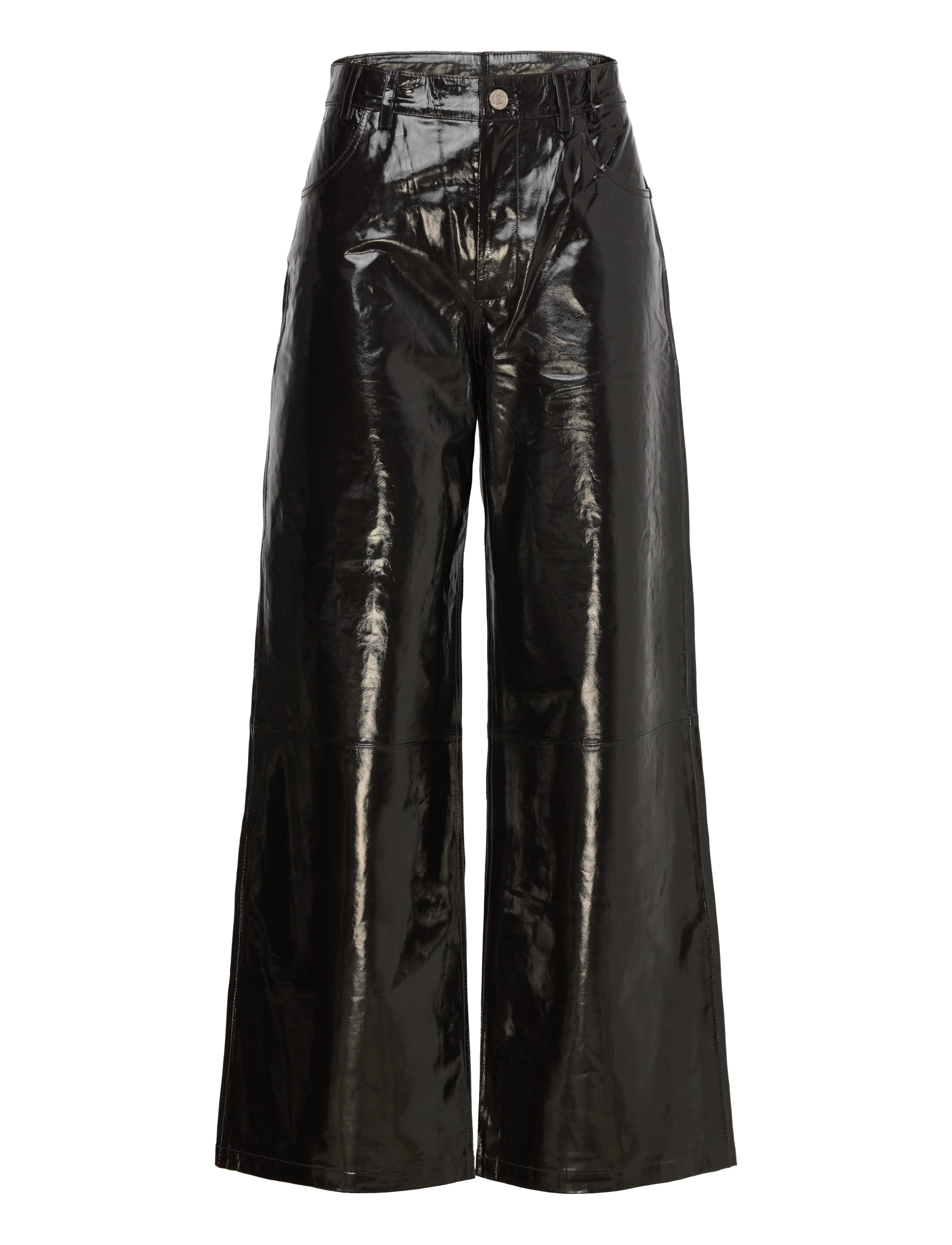 Leather pants with jeans look - BROWN