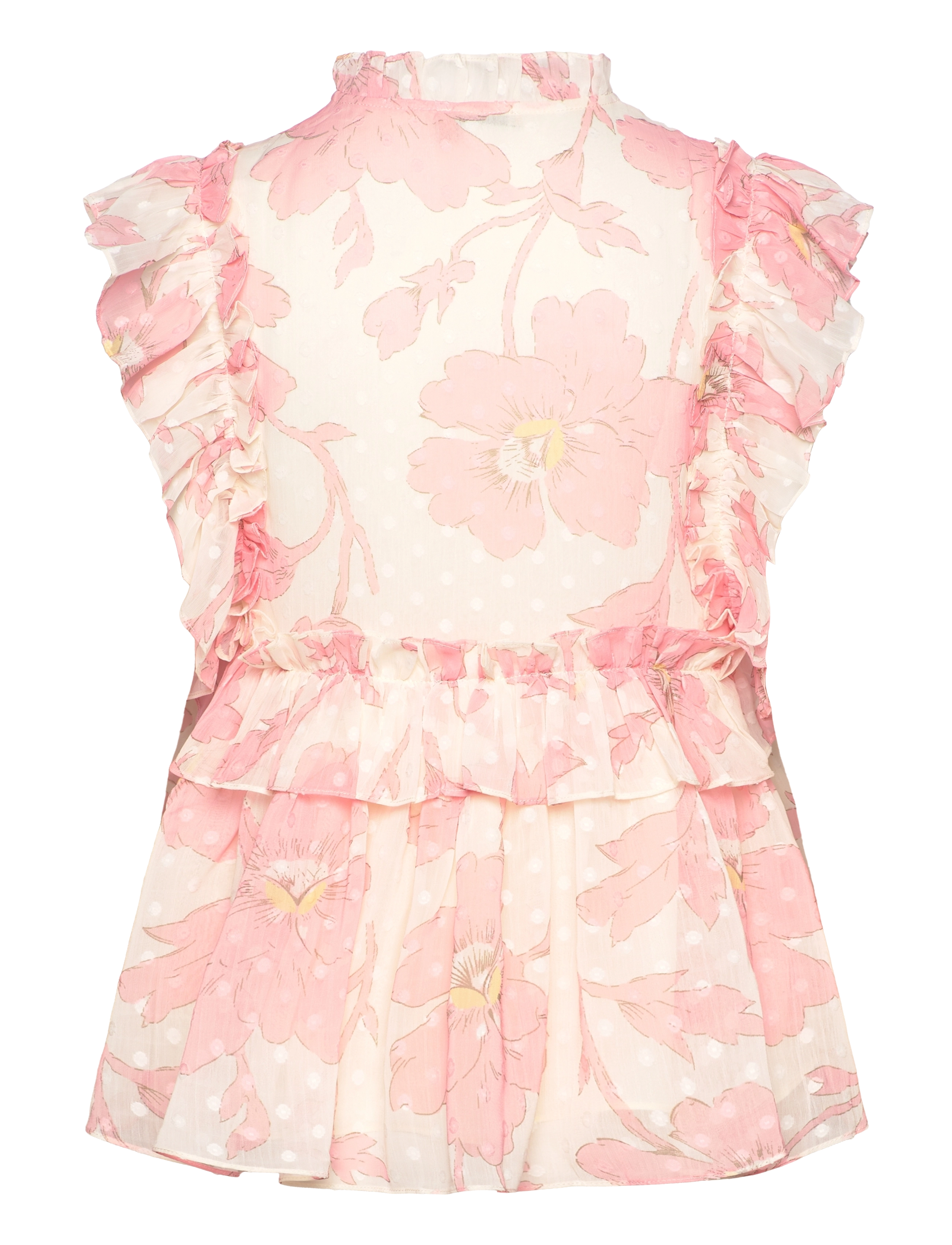 Stella Nova - Flounce chiffon top - kurzämlige blusen - soft pink - 2