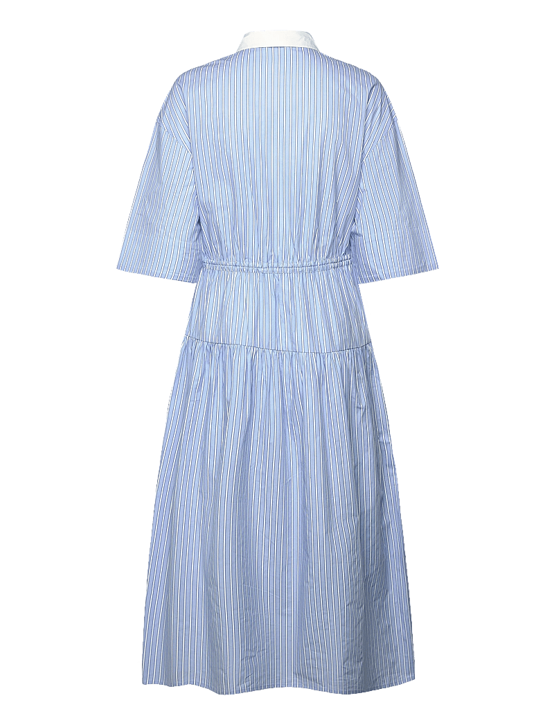 Stella Nova - Striped Dress with Scallops - suvekleidid - creme blue stripes - 1
