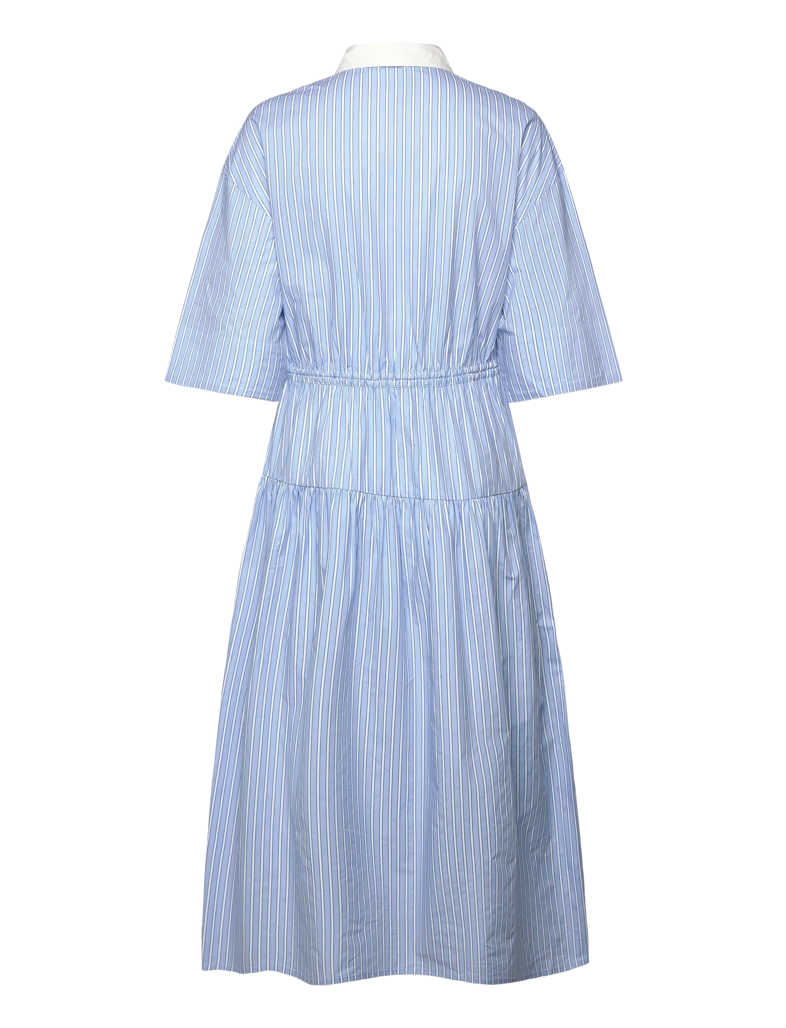 Stella Nova - Striped Dress with Scallops - sommerkjoler - creme blue stripes - 1