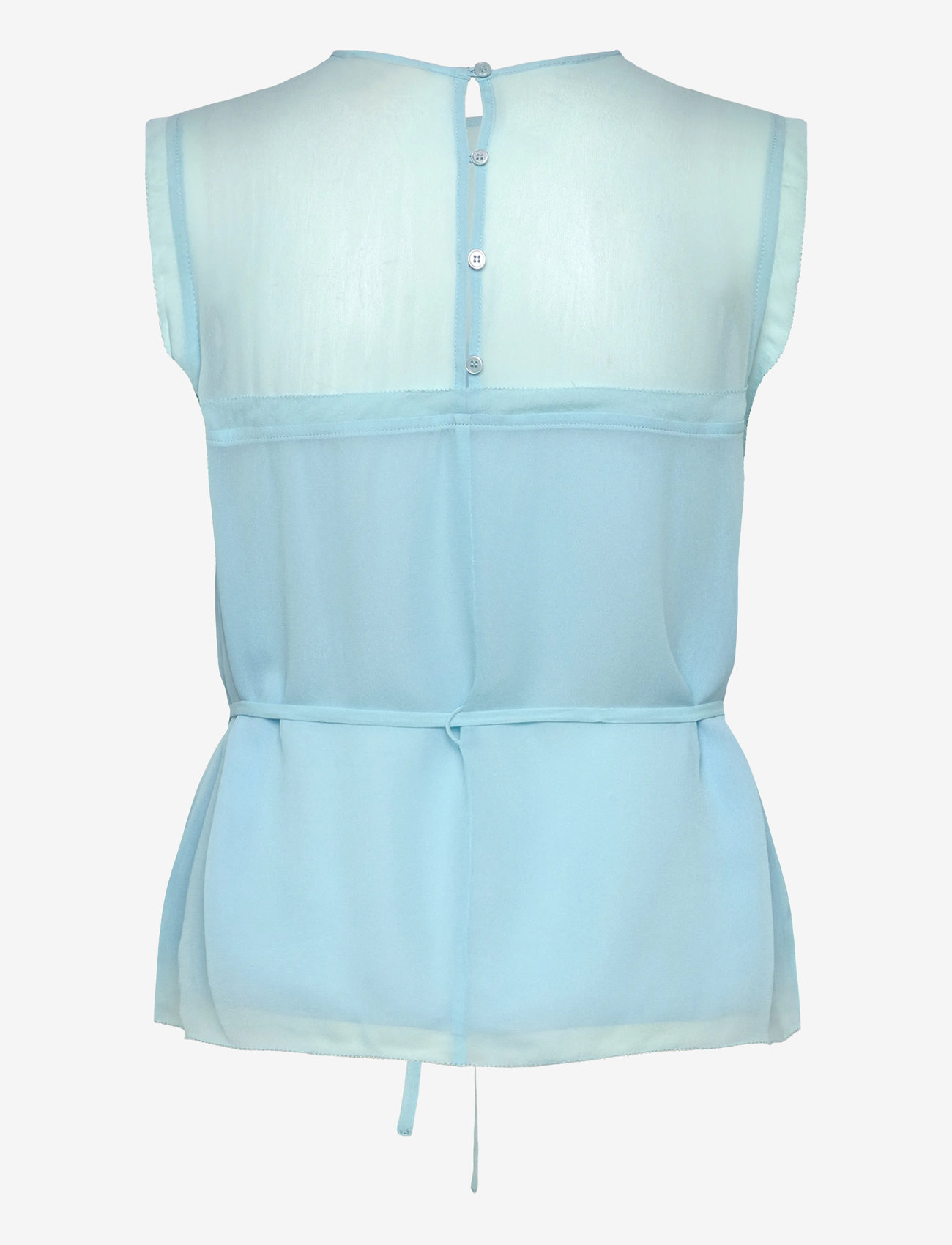 Stella Nova - Delicate Crepe Chiffon Top - Ærmeløse bluser - clear blue - 2