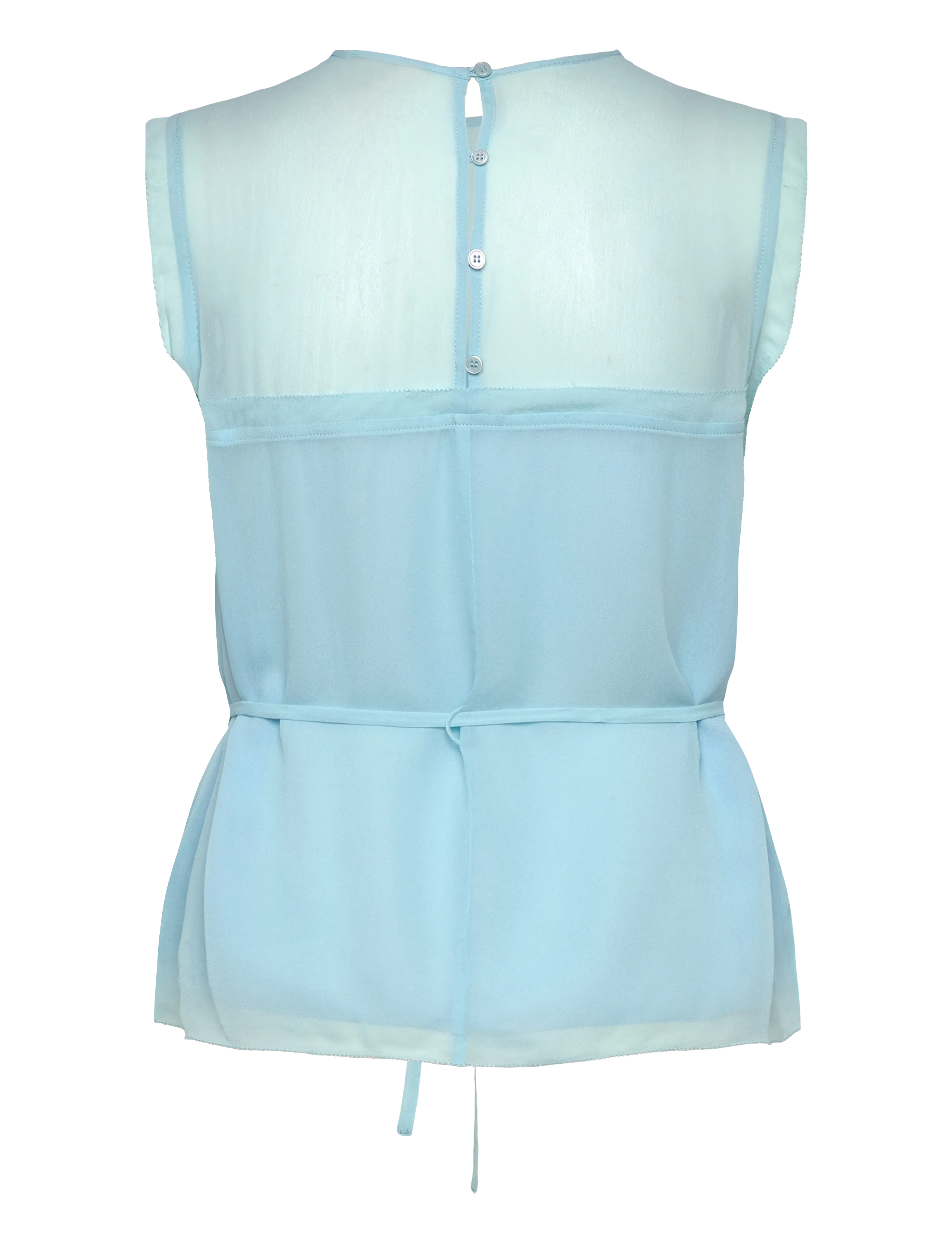 Stella Nova - Delicate Crepe Chiffon Top - ermeløse bluser - clear blue - 2