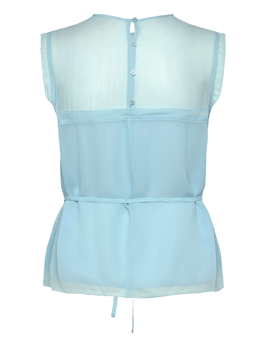 Stella Nova - Delicate Crepe Chiffon Top - clear blue - 2