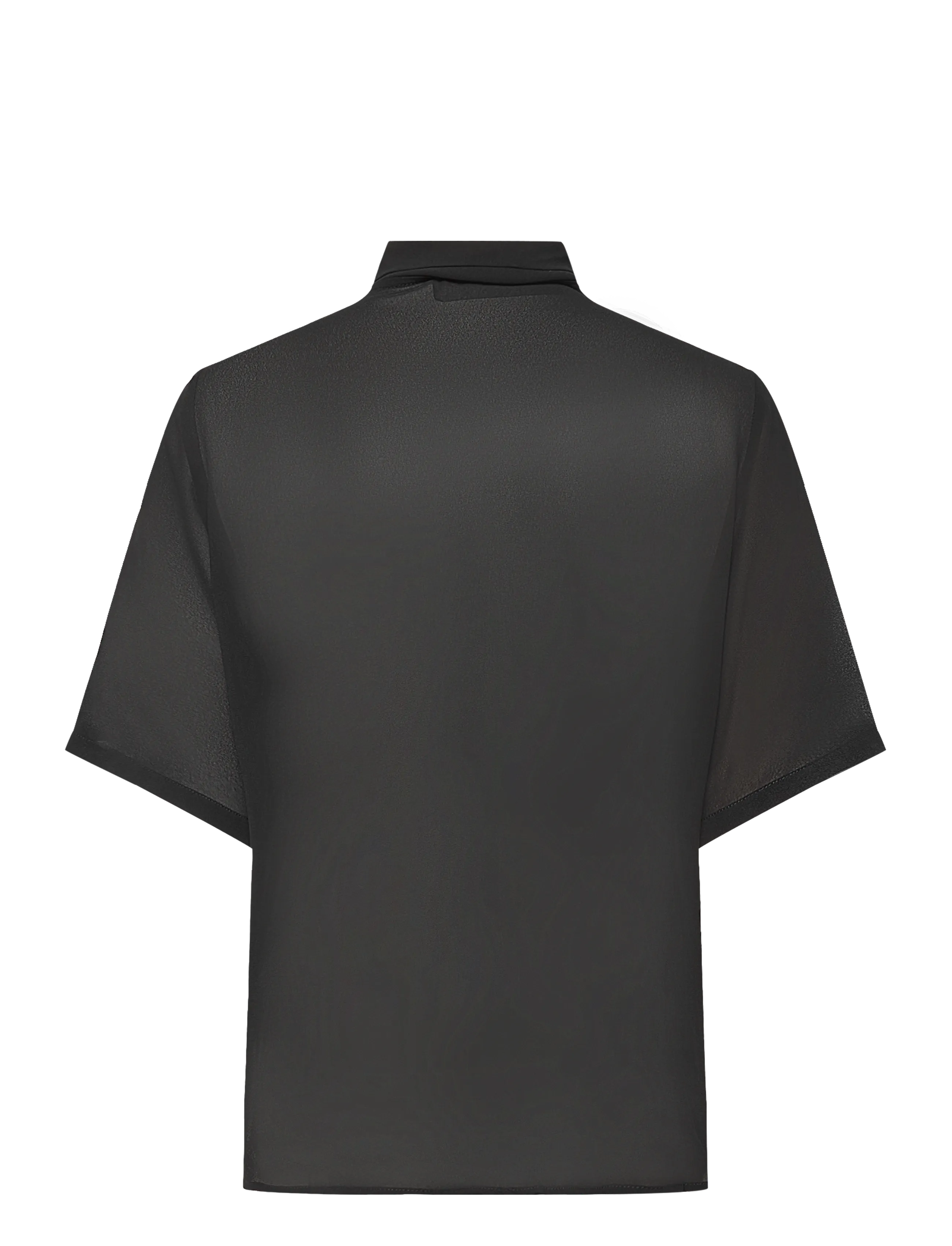 Stella Nova - Chiffon Shirt with tie band - kurzärmelige blusen - black - 2