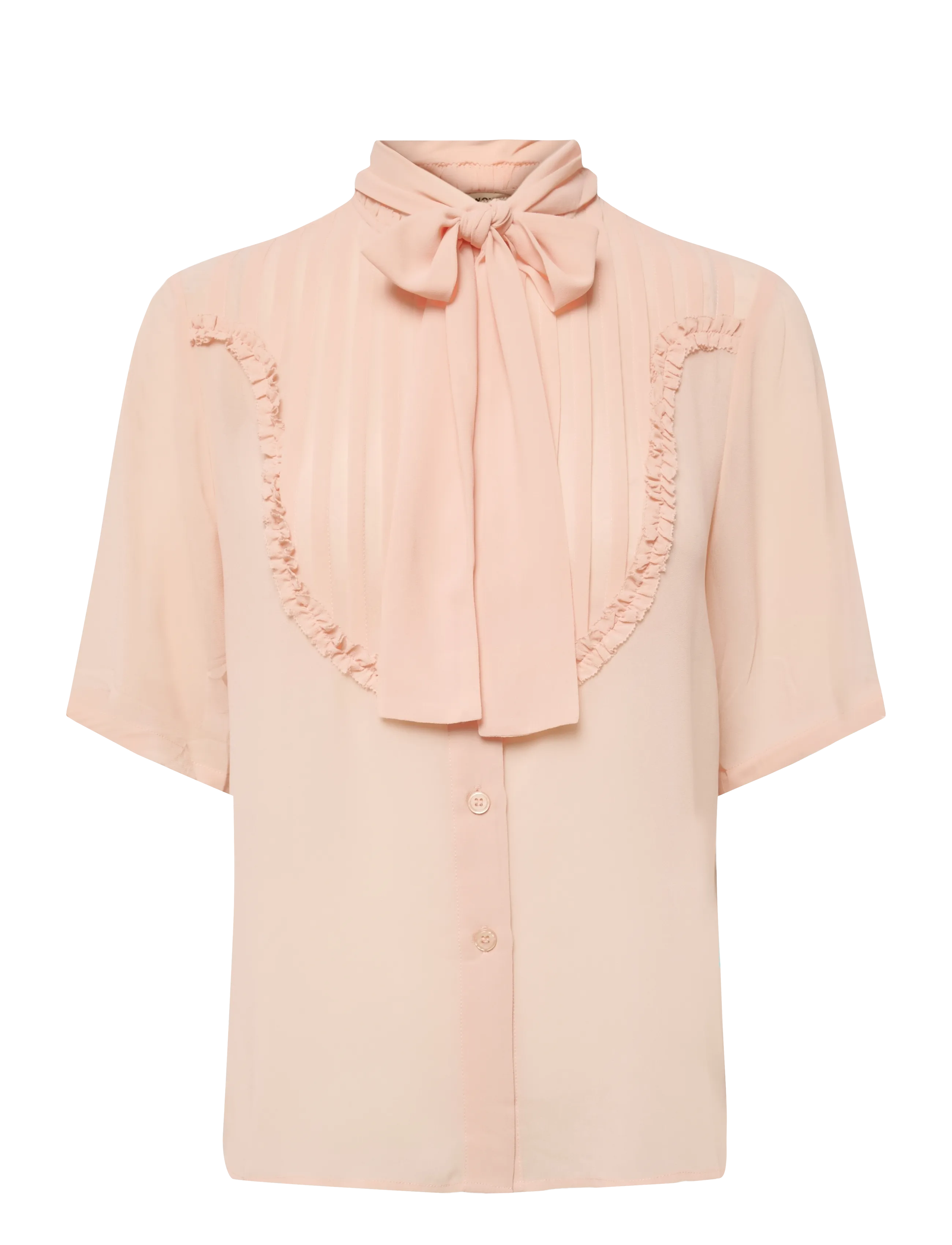 Stella Nova - Chiffon Shirt with tie band - kurzärmelige blusen - soft pink - 1