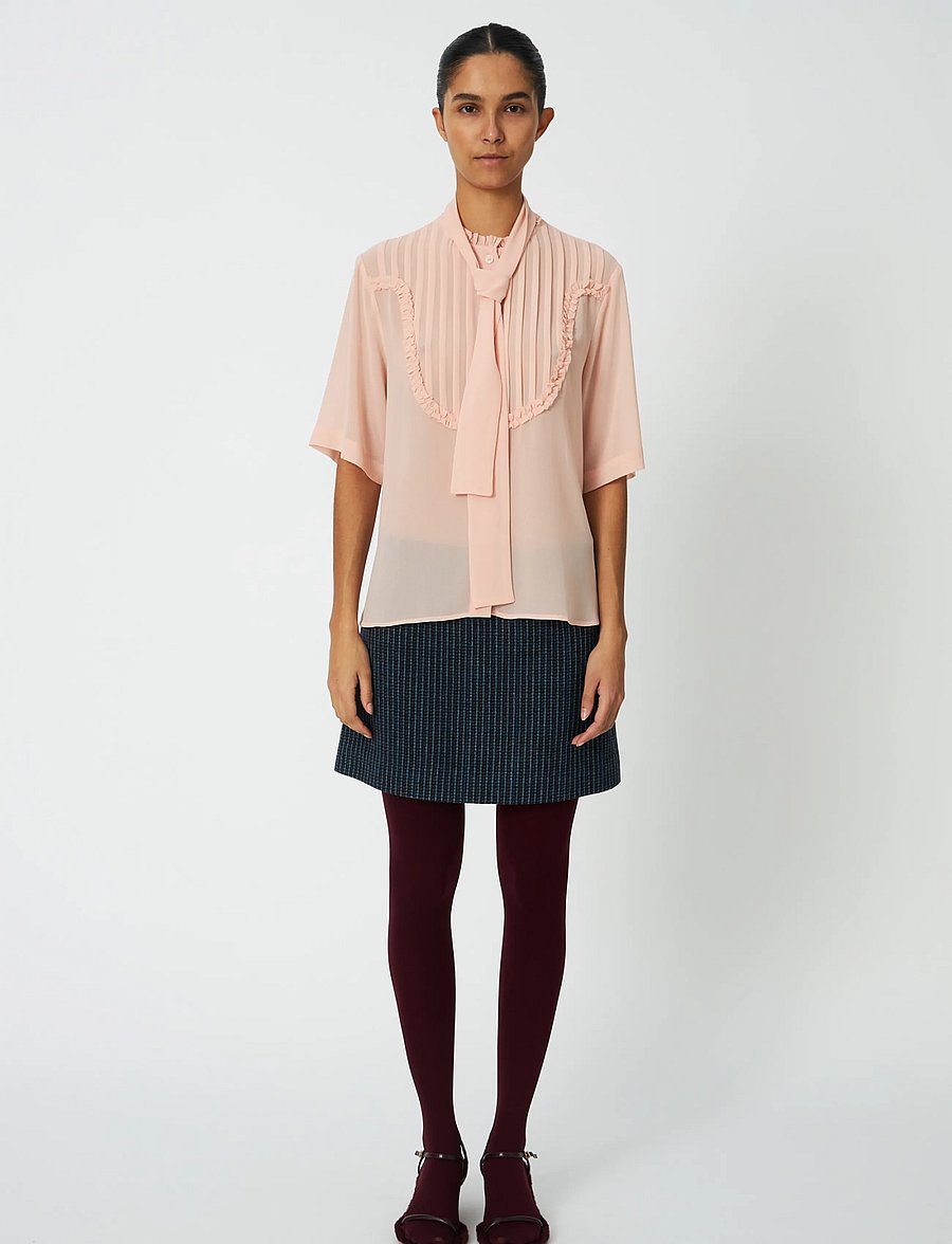 Stella Nova - Chiffon Shirt with tie band - kurzärmelige blusen - soft pink - 0