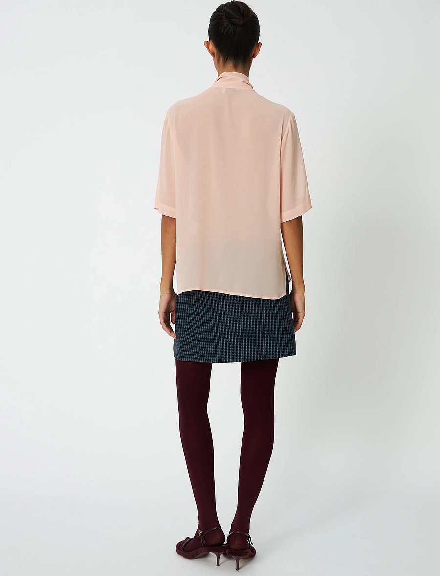 Stella Nova - Chiffon Shirt with tie band - kurzärmelige blusen - soft pink - 3