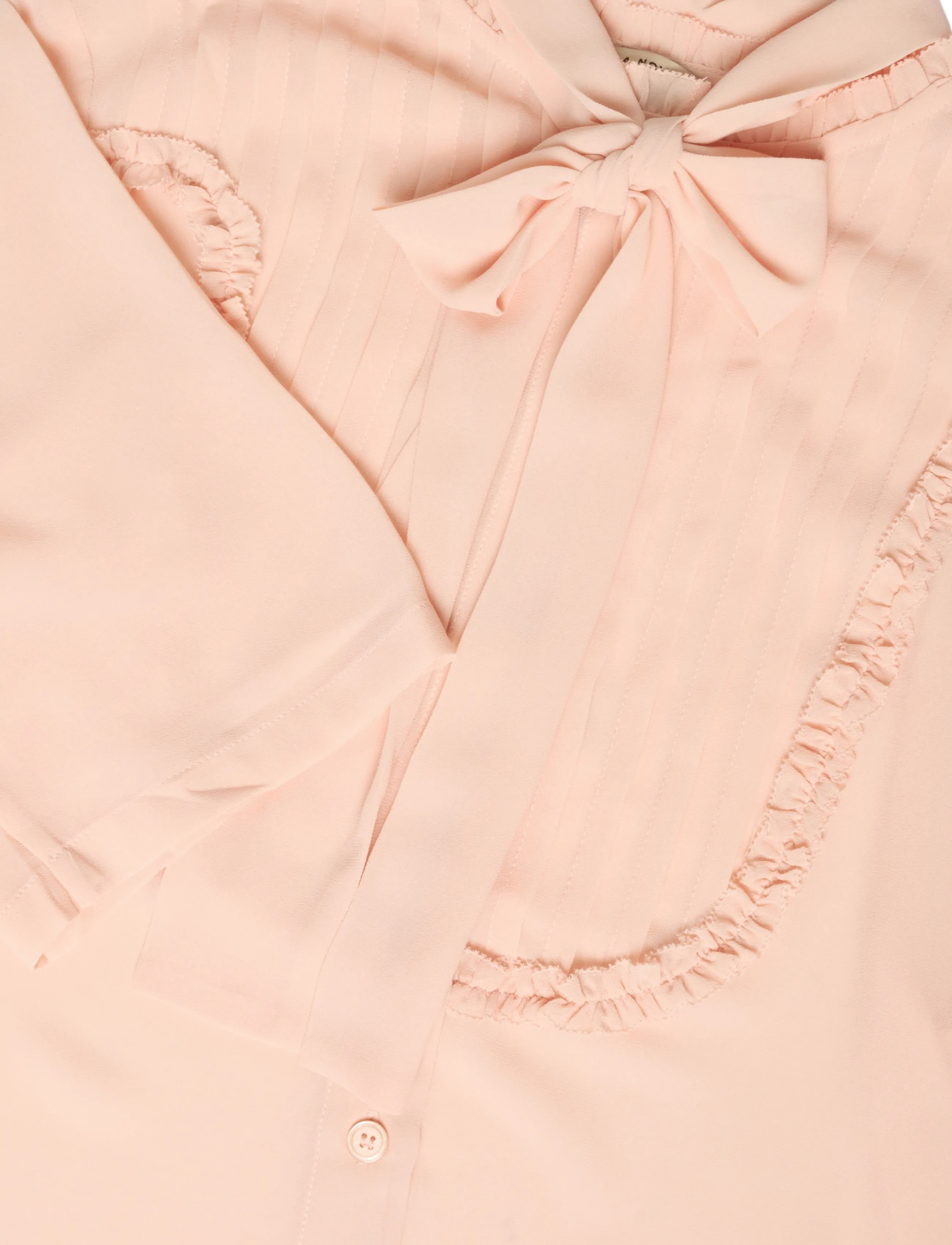 Stella Nova - Chiffon Shirt with tie band - kurzärmelige blusen - soft pink - 4