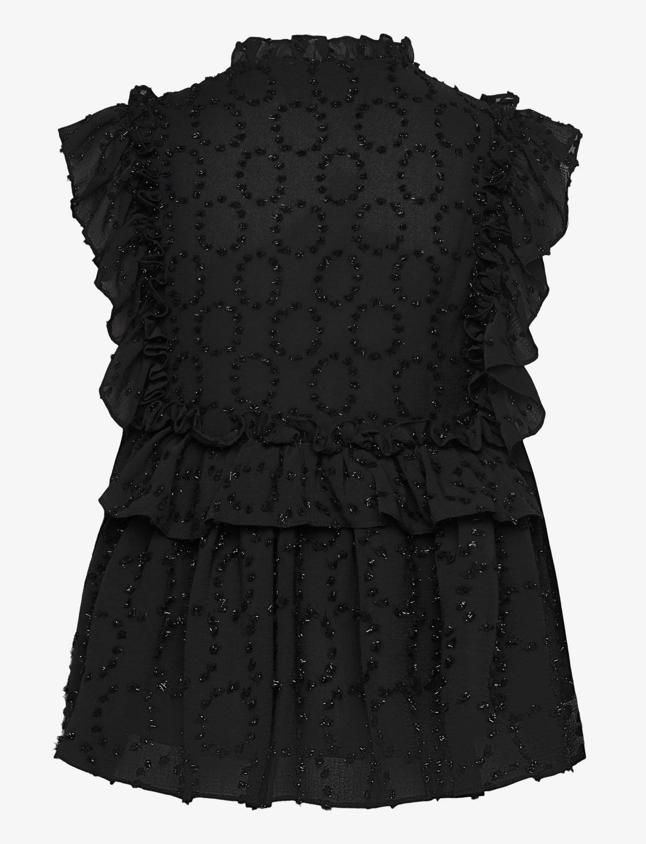 Stella Nova - Sleeveless blouse with flounce - black - 1