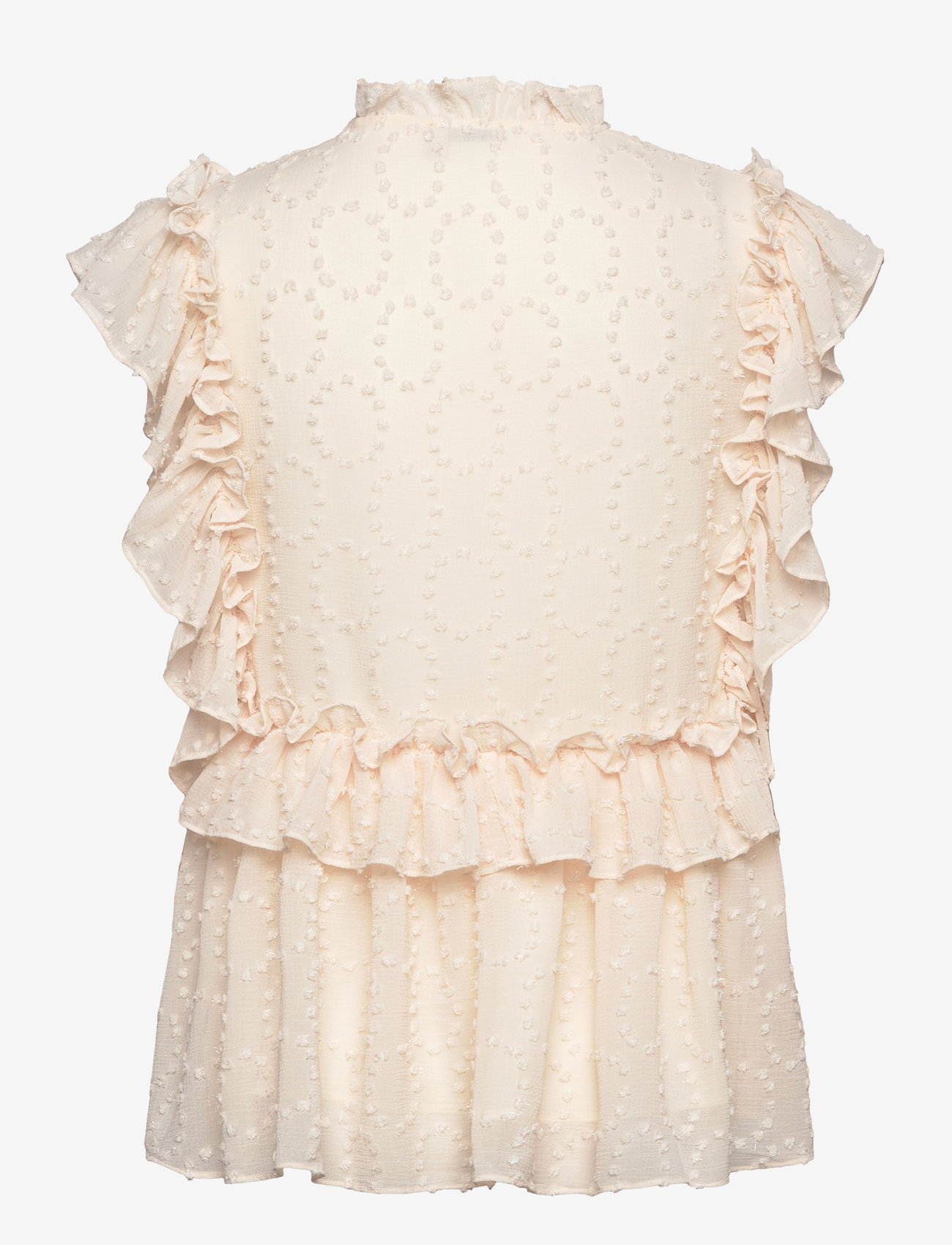 Stella Nova - Sleeveless blouse with flounce - vanilla - 1