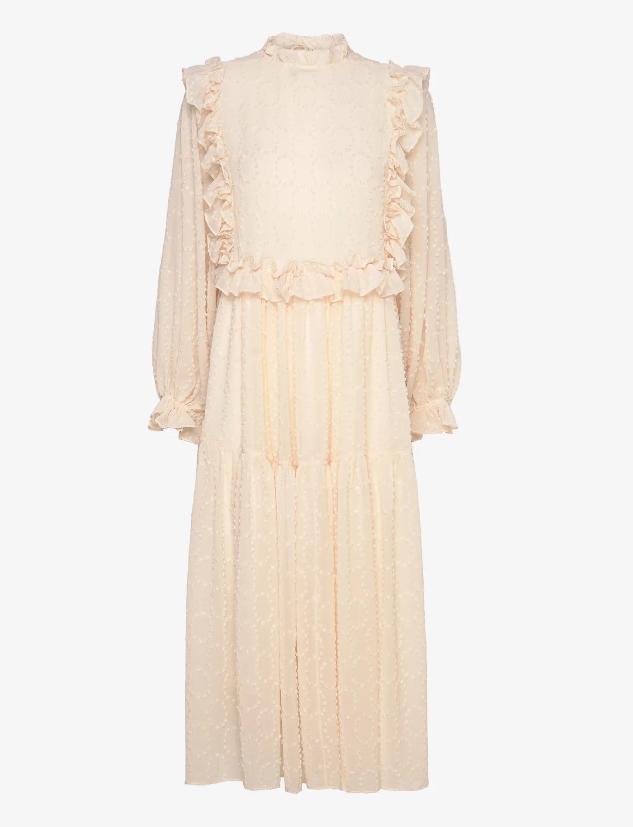 Stella Nova - Midi dress with flounce at chest - midi kjoler - vanilla - 1