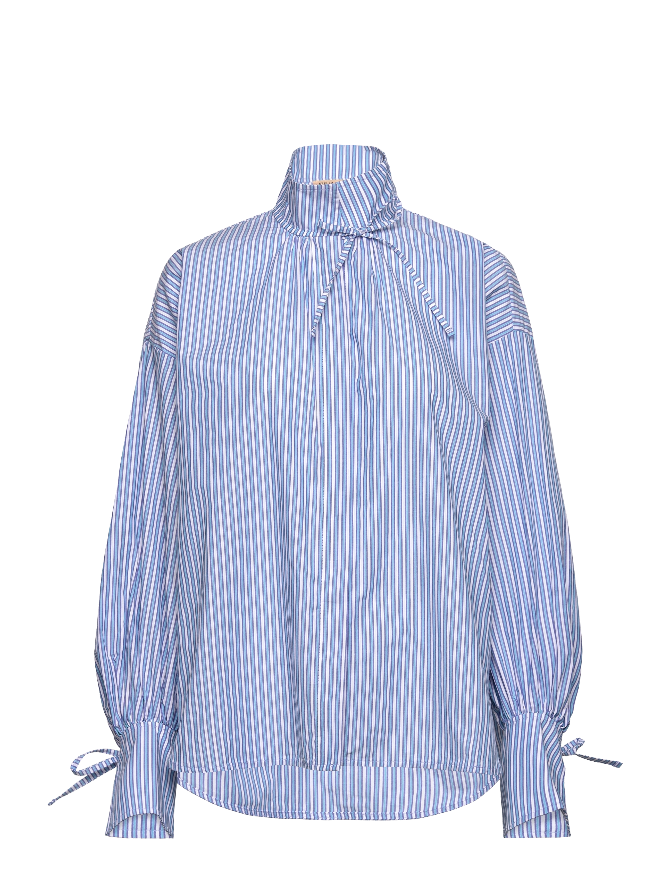 Stella Nova - Striped shirt with tie bands - white blue stripes - 1