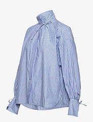 Stella Nova - Striped shirt with tie bands - långärmade skjortor - white blue stripes - 2