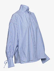 Stella Nova - Striped shirt with tie bands - långärmade skjortor - white blue stripes - 3