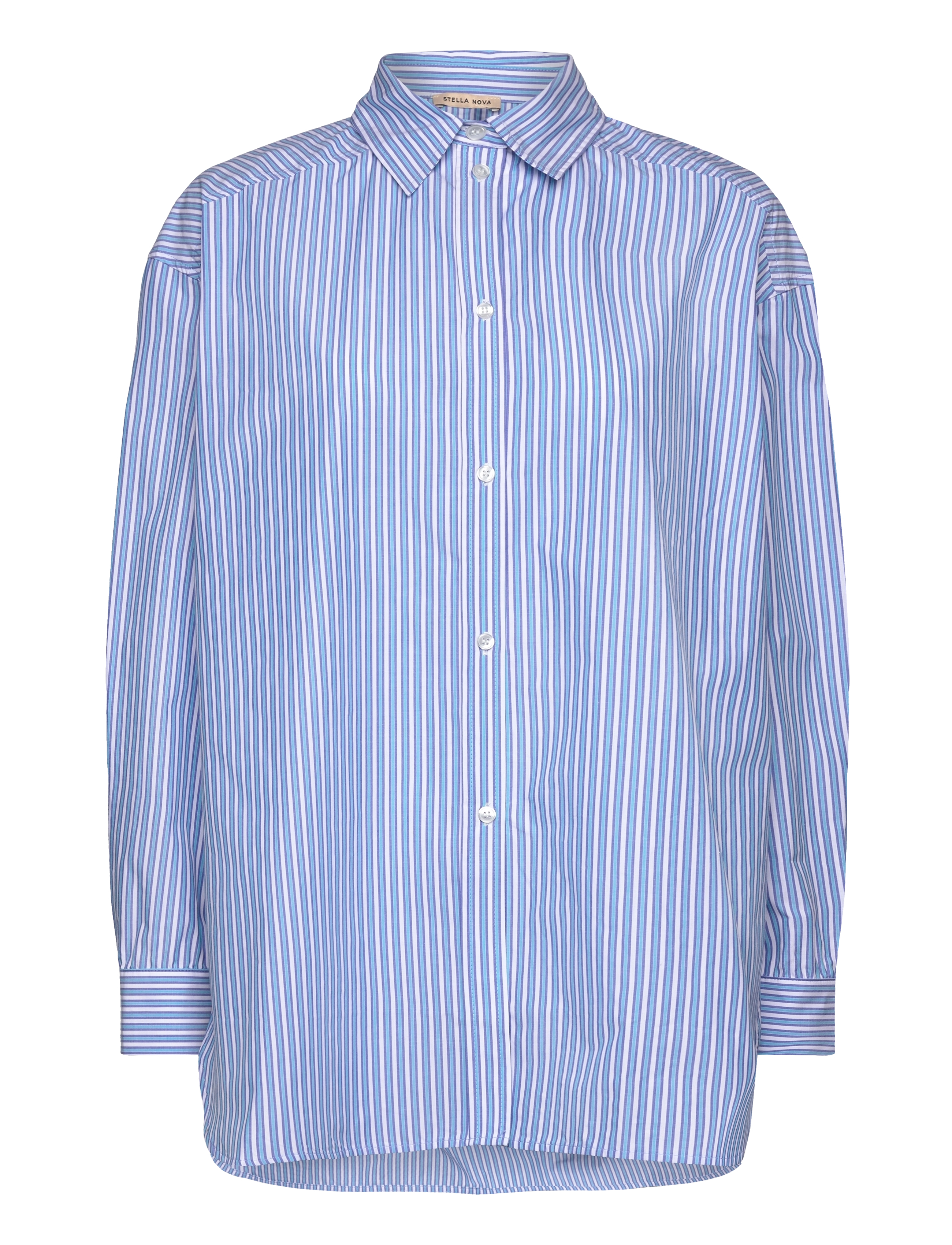 STELLA NOVA Gestreift Oversized Shirt Blau - 34 - Damen