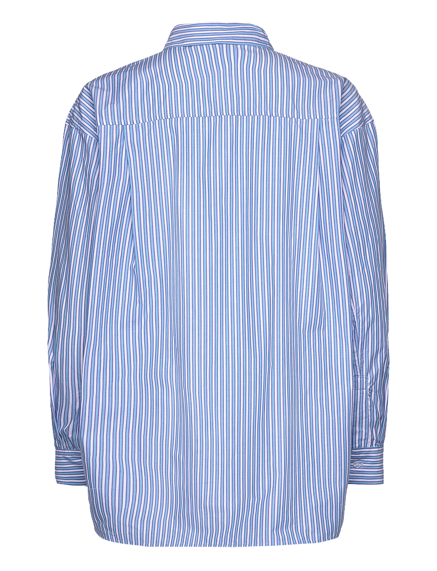 Stella Nova - Striped oversized shirt - pitkähihaiset kauluspaidat - white blue stripes - 1