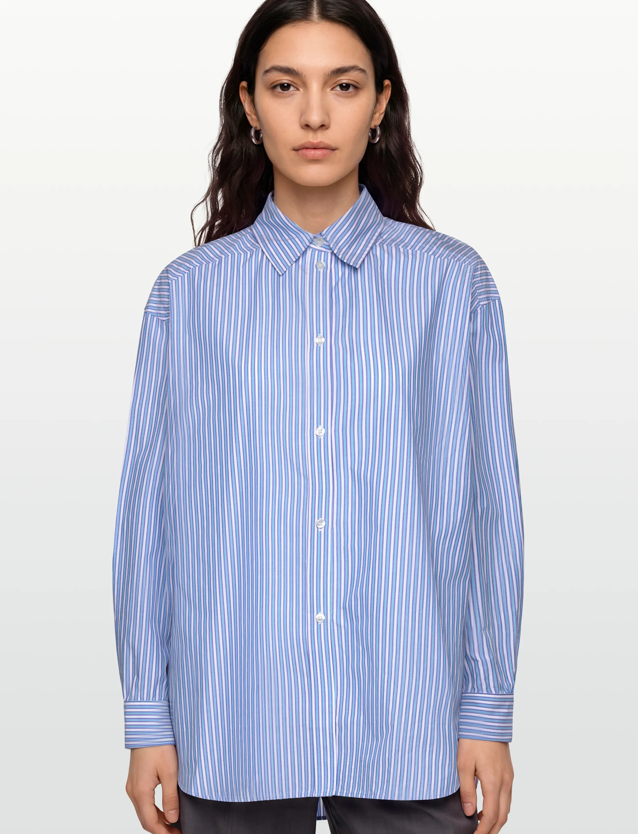 Stella Nova - Striped oversized shirt - pikkade varrukatega särgid - white blue stripes - 3