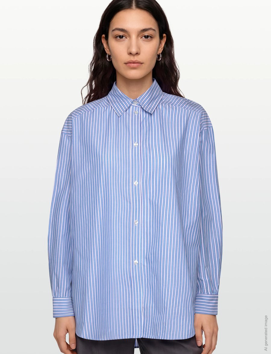 Stella Nova - Striped oversized shirt - pikkade varrukatega särgid - white blue stripes - 3