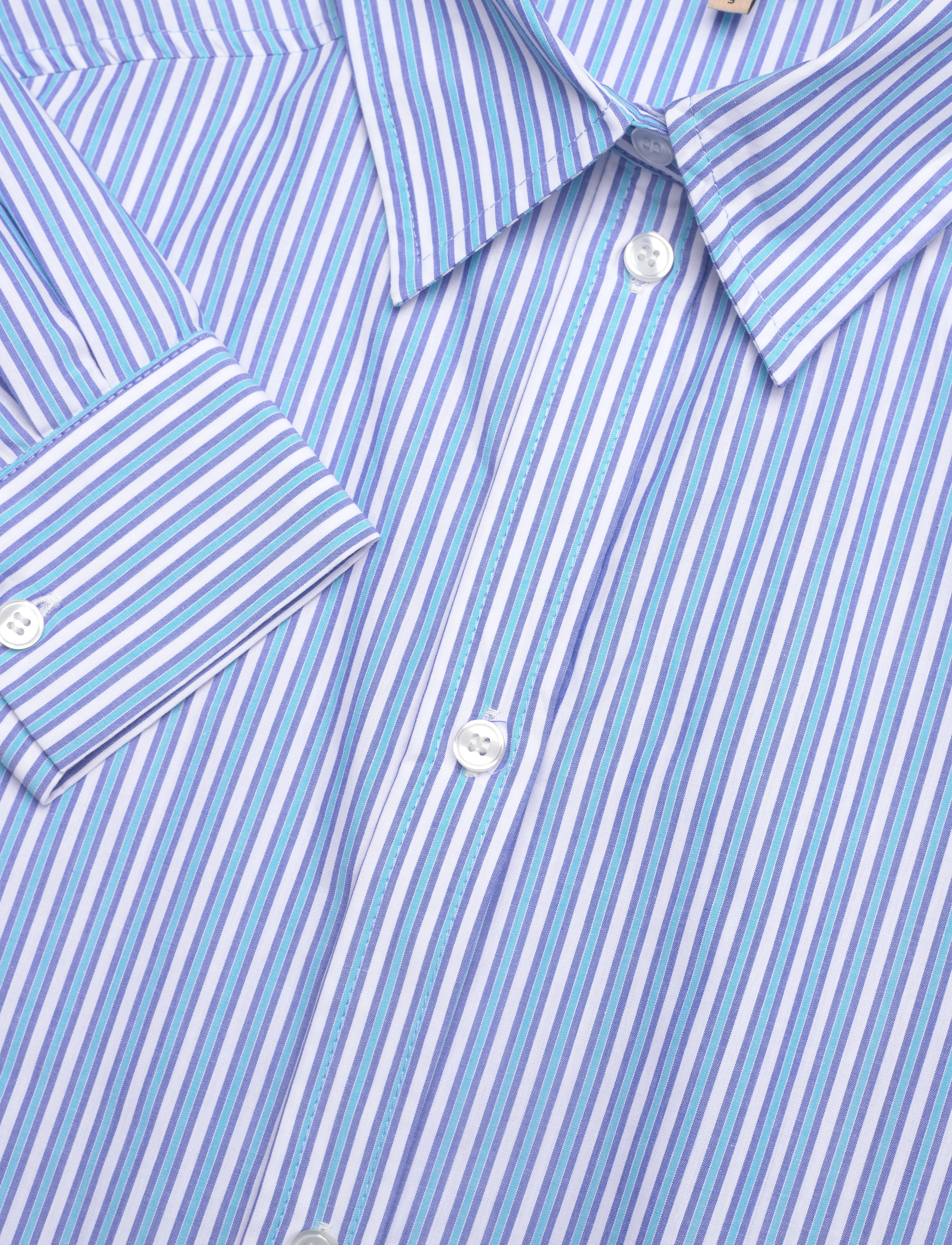 Stella Nova - Striped oversized shirt - langærmede skjorter - white blue stripes - 2