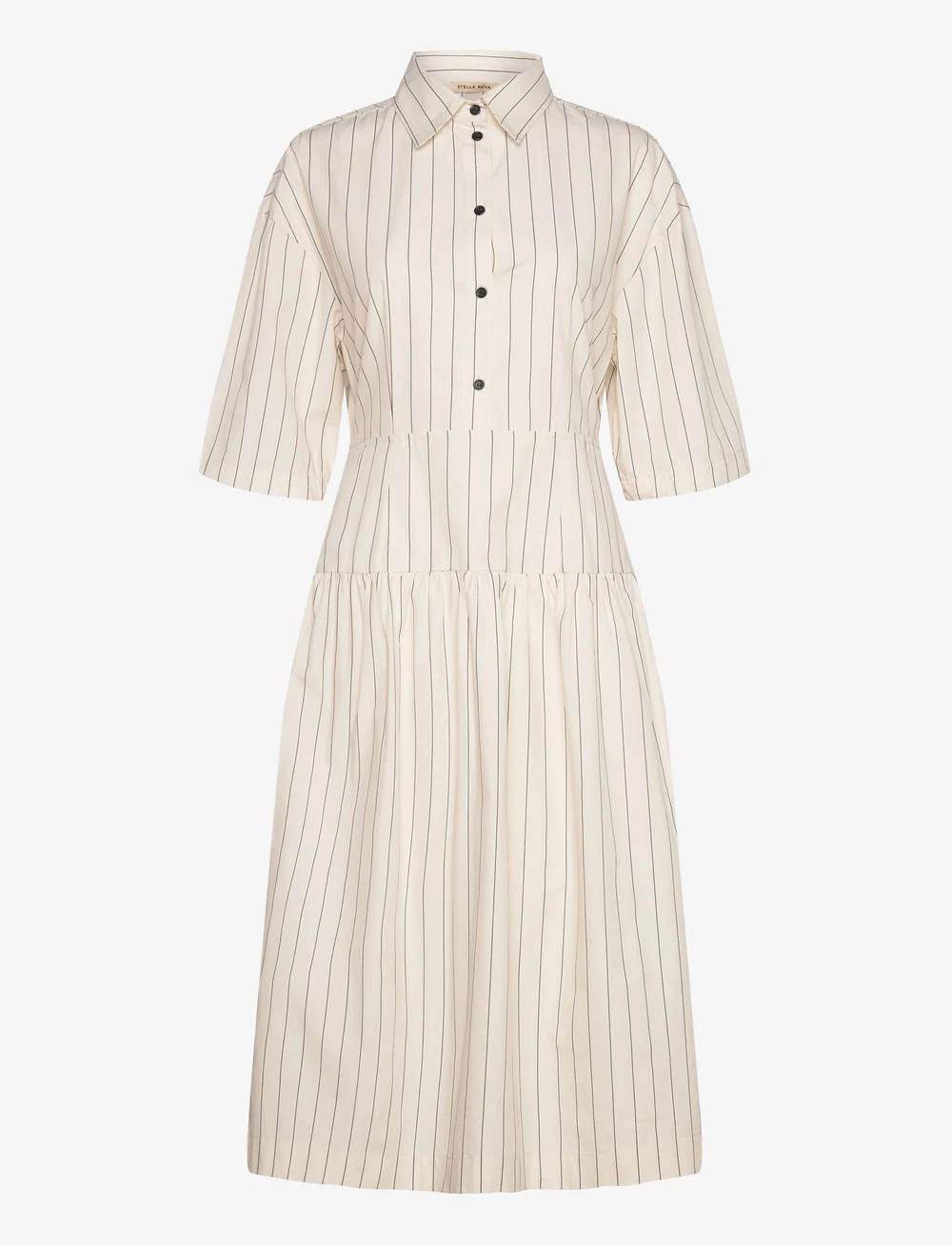 Stella Nova - Striped midi dress - shirt dresses - creme/black - 1