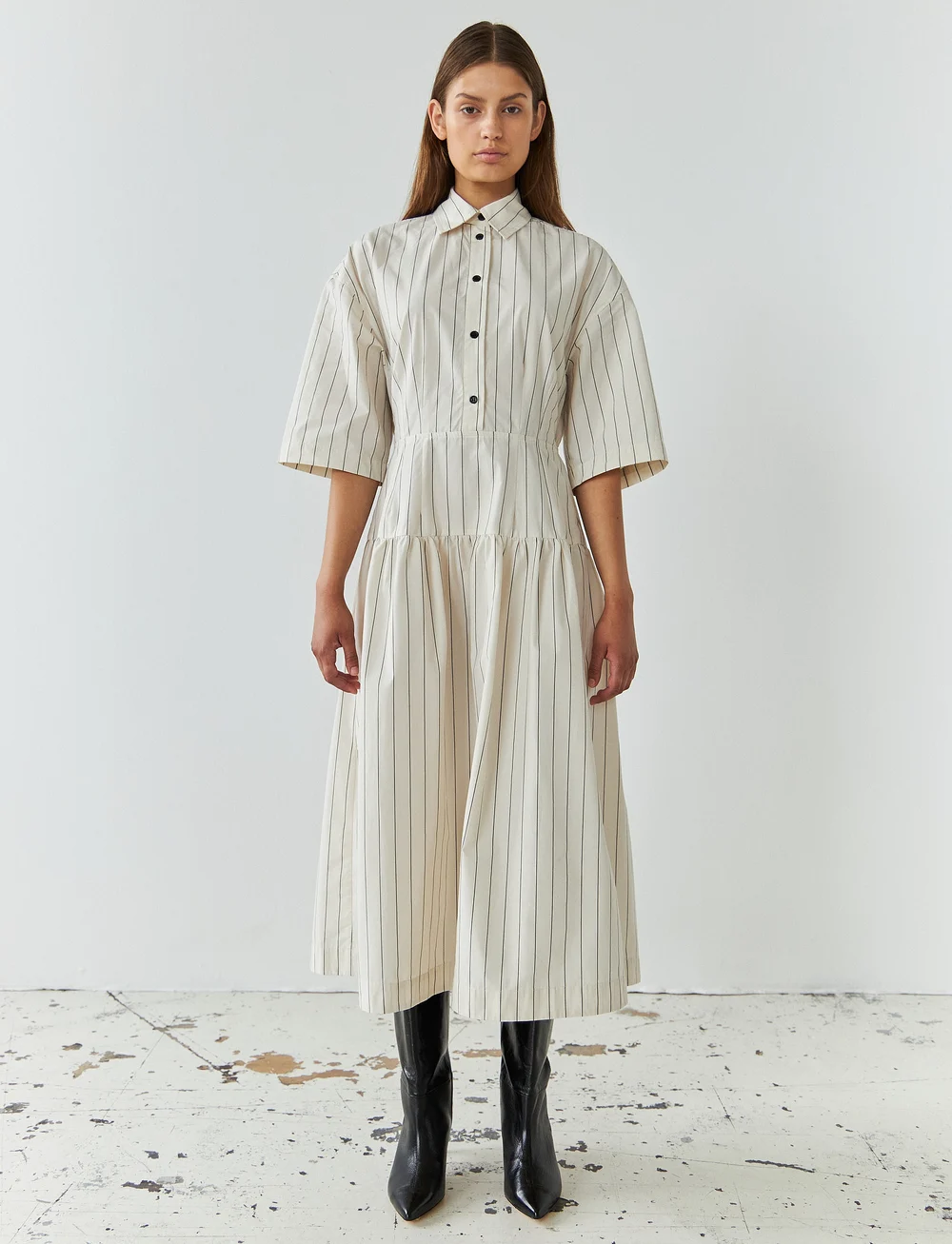 Stella Nova - Striped midi dress - shirt dresses - creme/black - 0