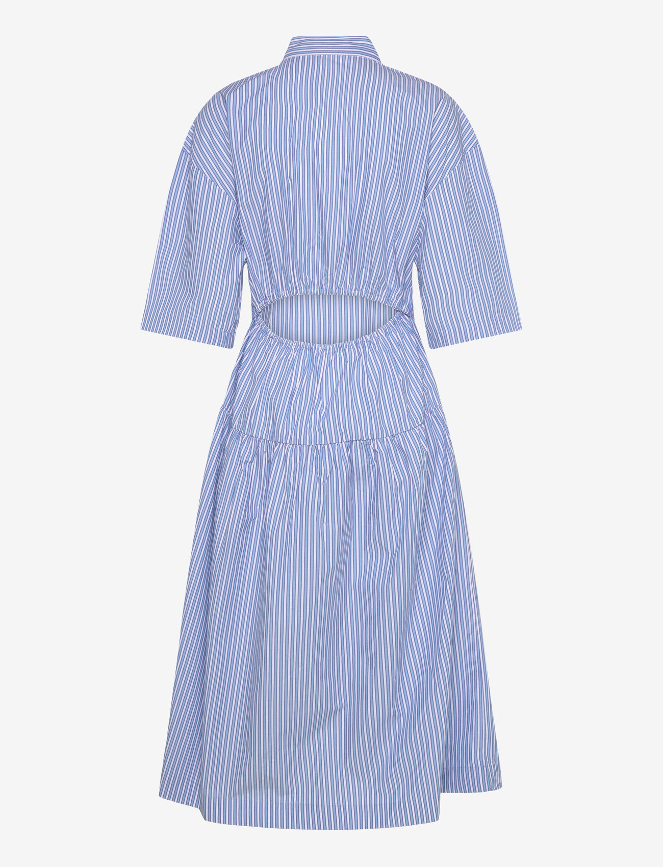 Stella Nova - Striped midi dress - skjortklänningar - white blue stripes - 1